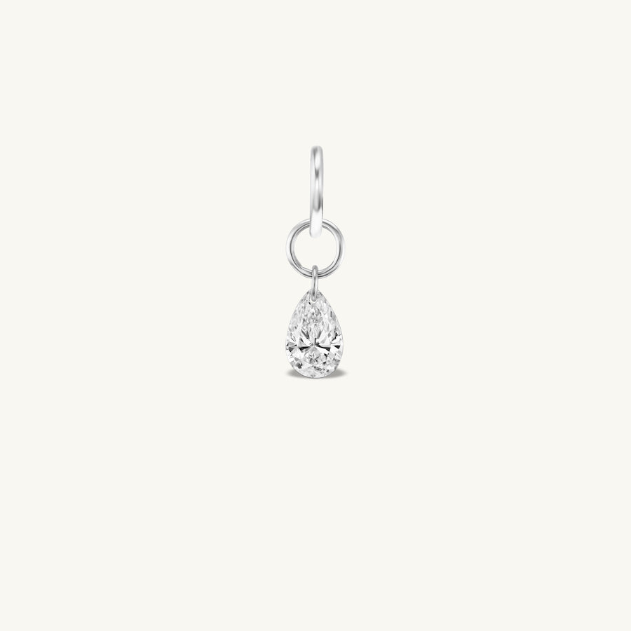 Small Pear Pierced Diamond Charm for Chains