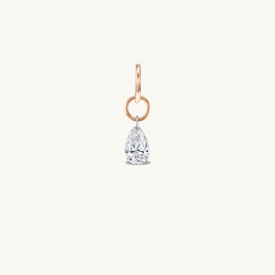 Small Pear Pierced Diamond Charm for Chains