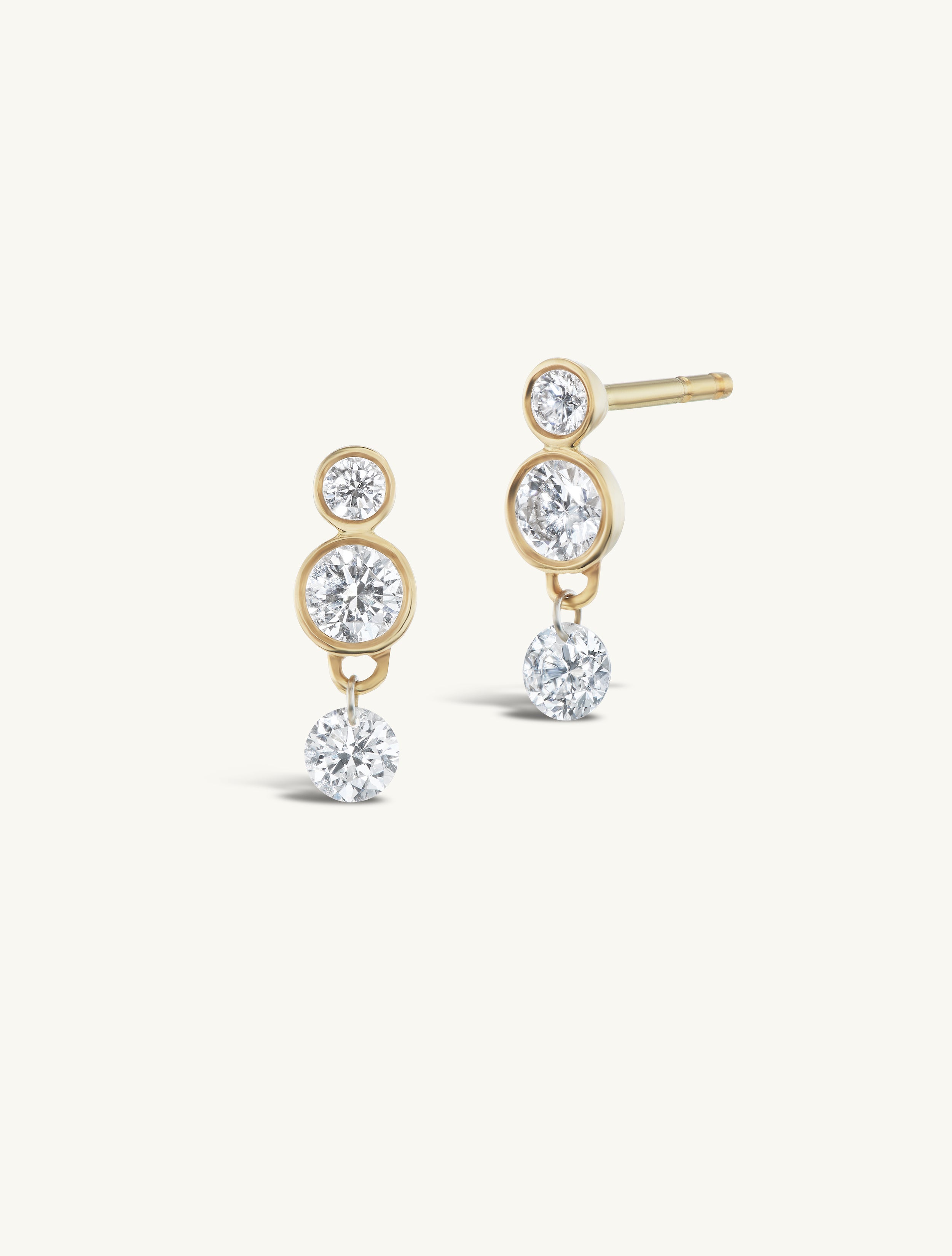 Duo with Hanging Pierced Diamond Earring