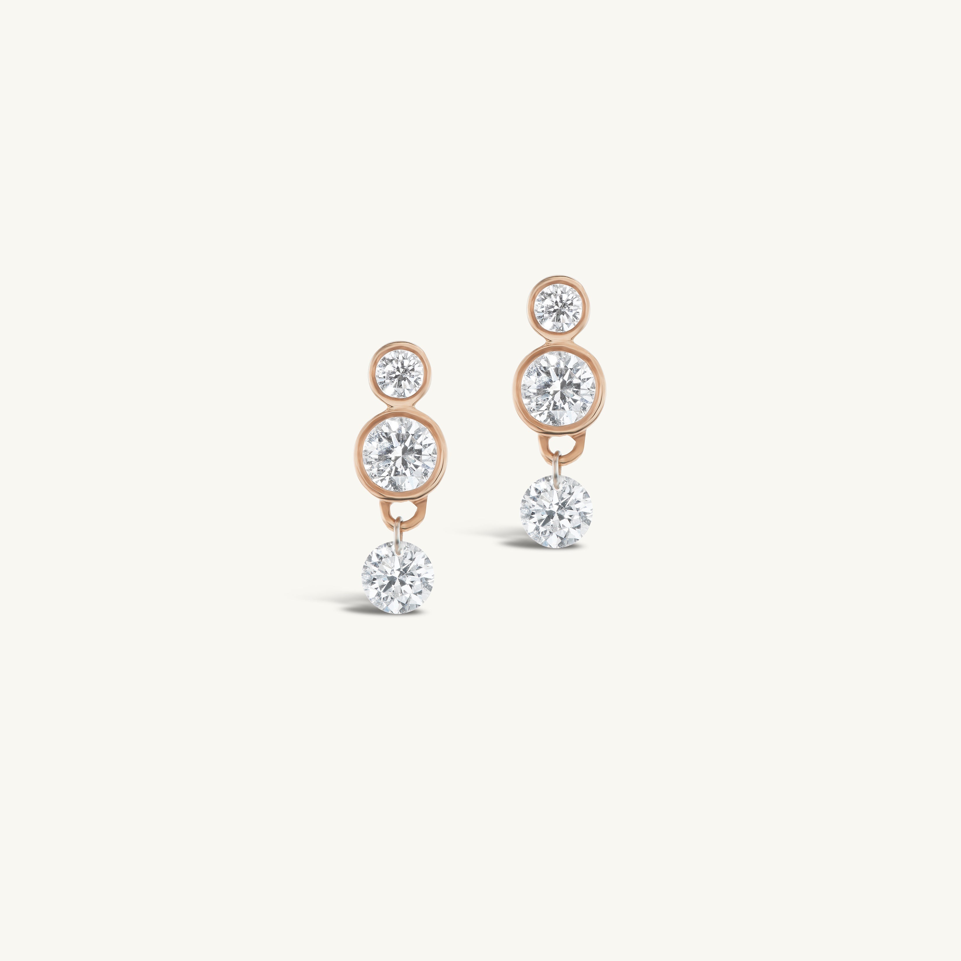 Duo with Hanging Pierced Diamond Earring