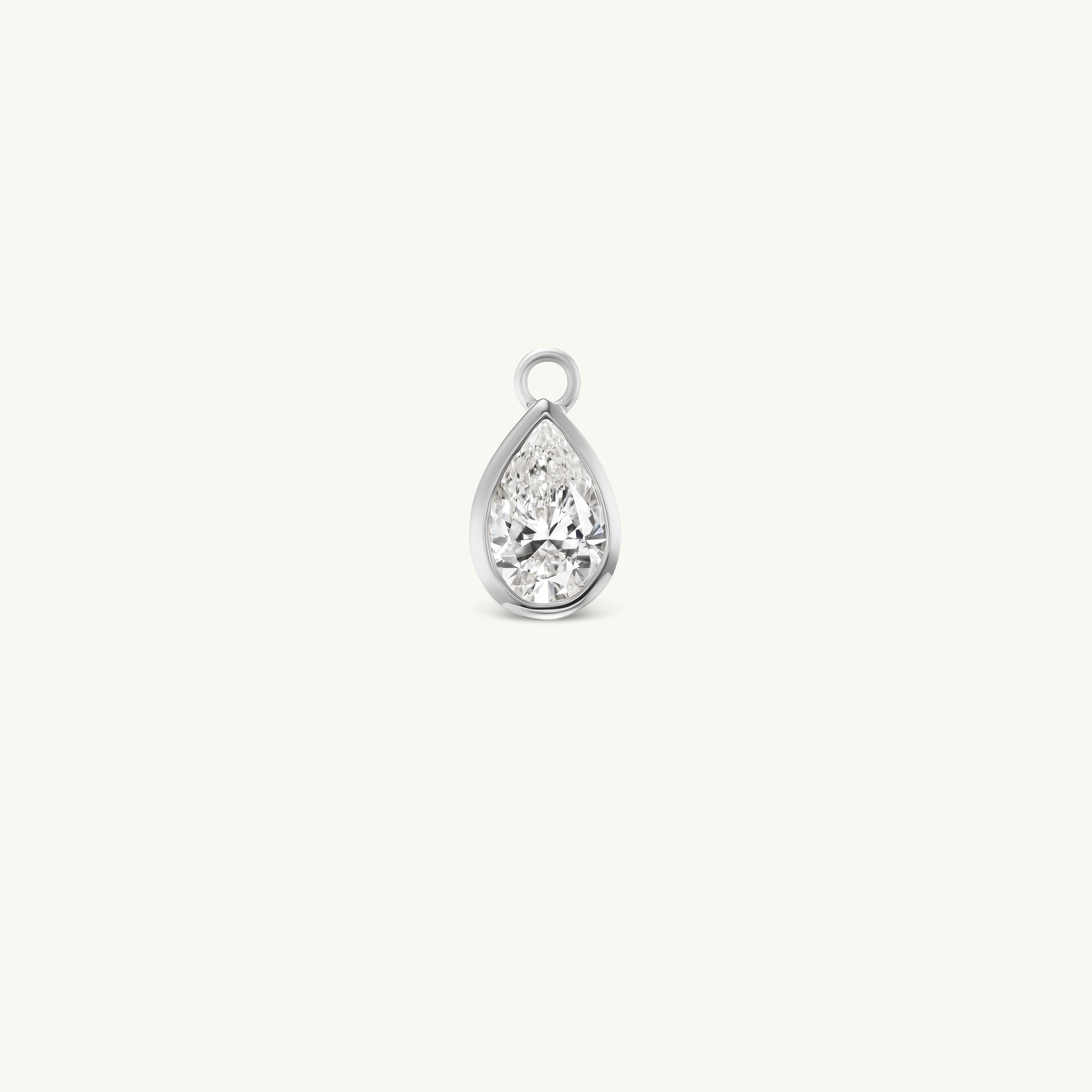1.5 Carat Pear Bezel Earring Charm