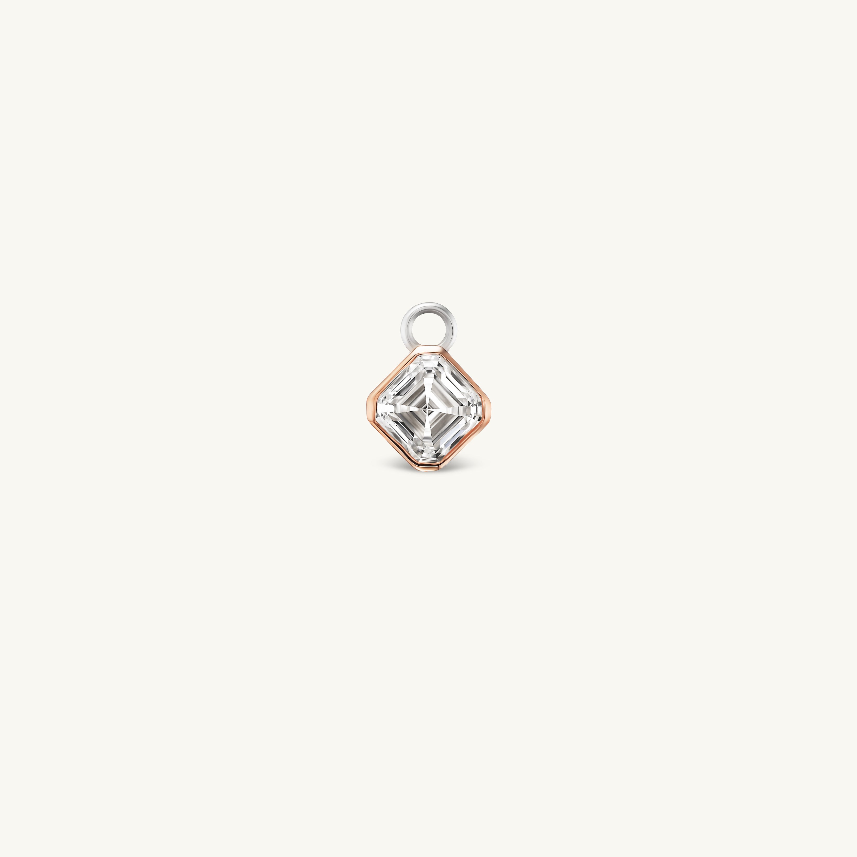 1 Carat Asscher Bezel Earring Charm