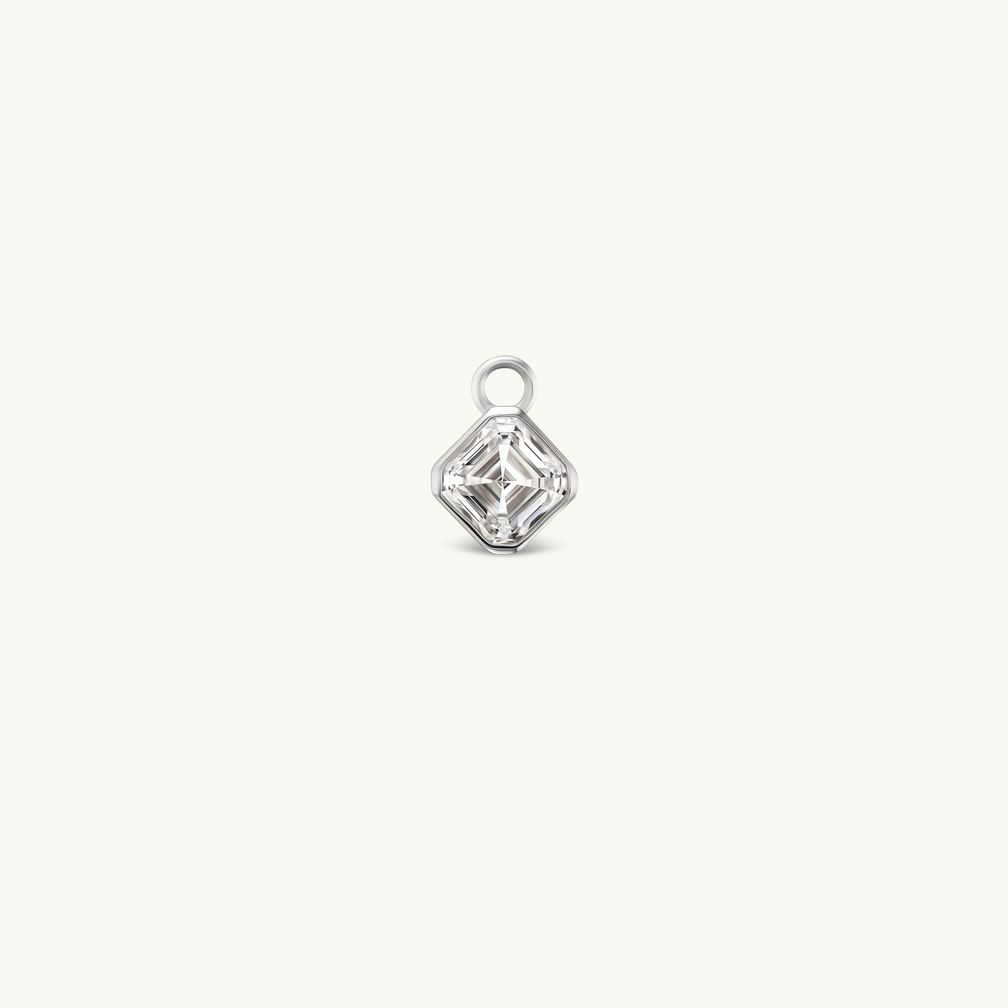 1 Carat Asscher Bezel Earring Charm