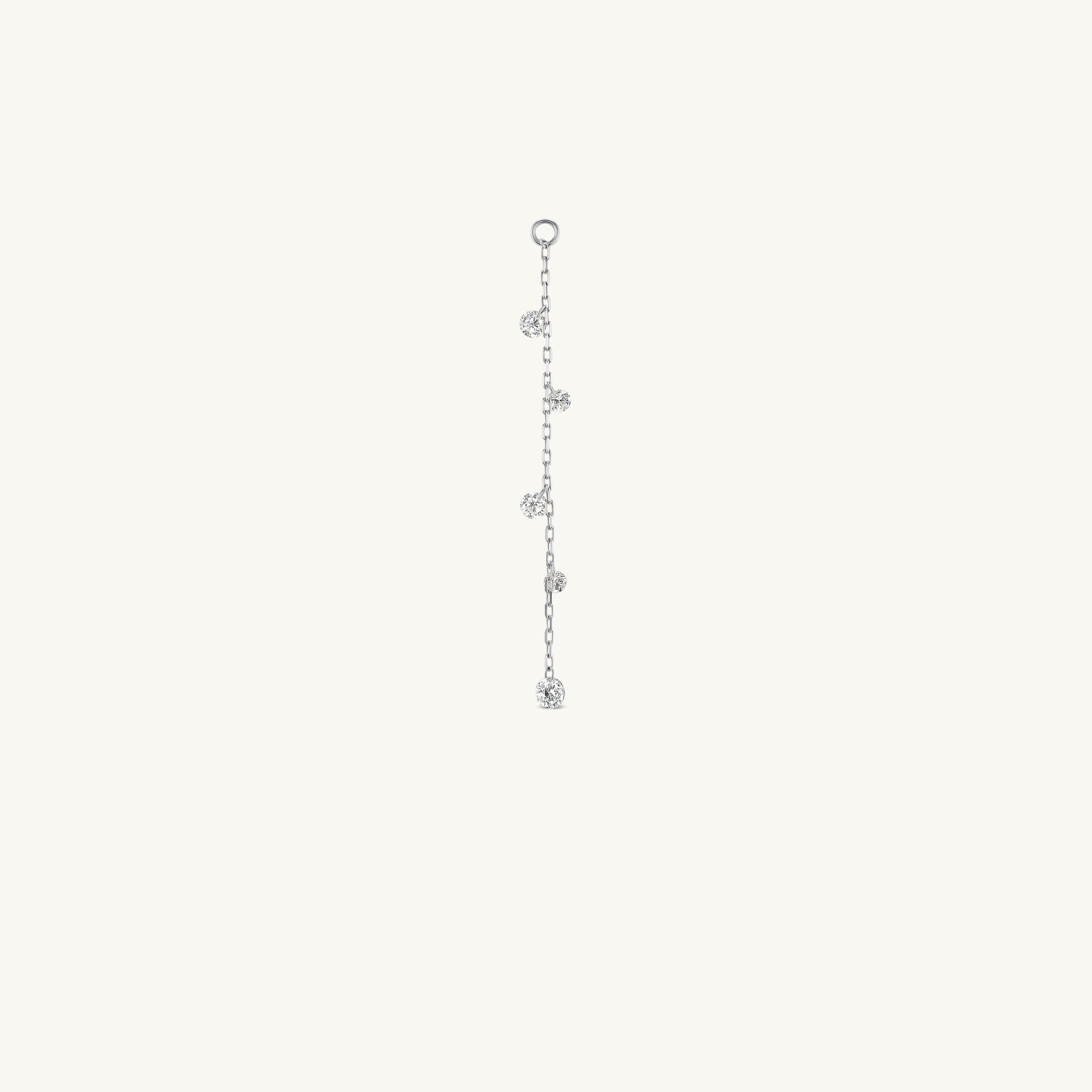 Long Pierced Diamond Dew Charm + Free 8mm Gold Huggies