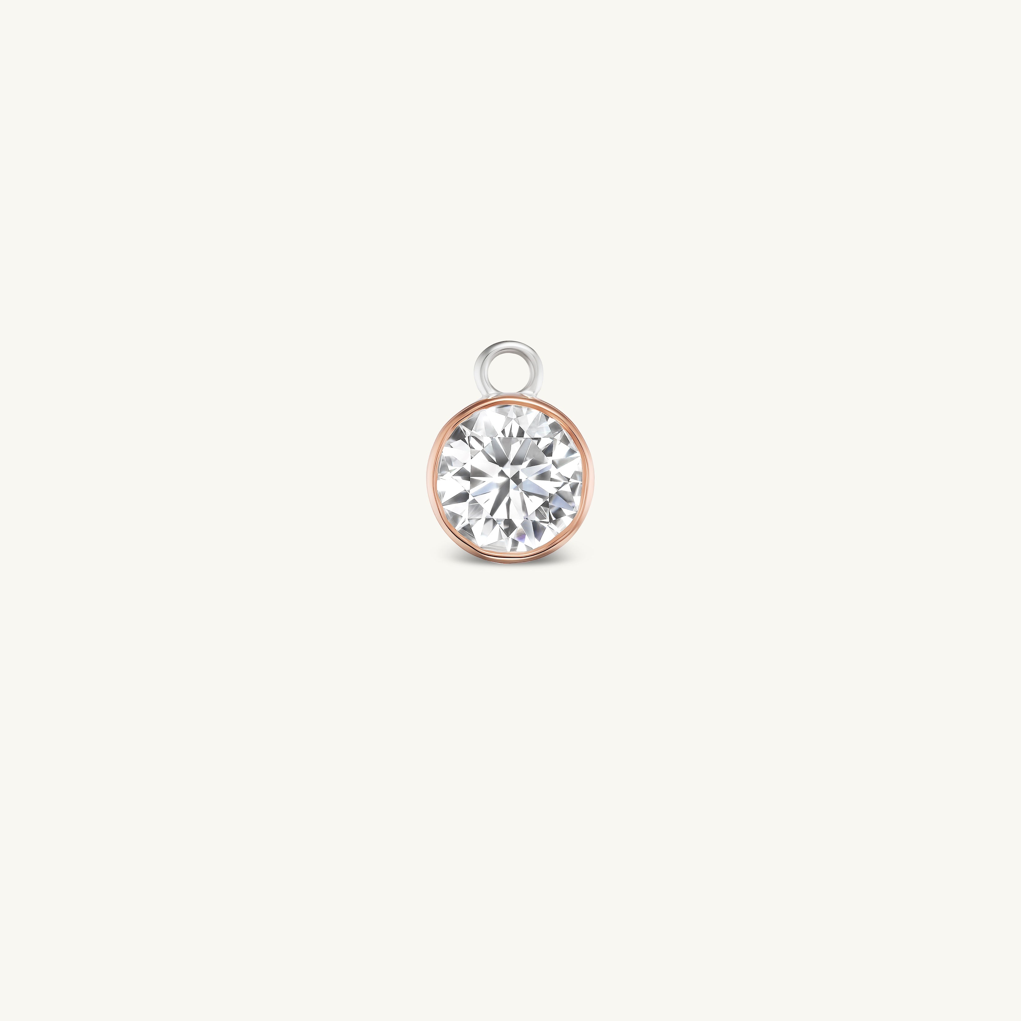 1.5 Carat Round Bezel Earring Charm