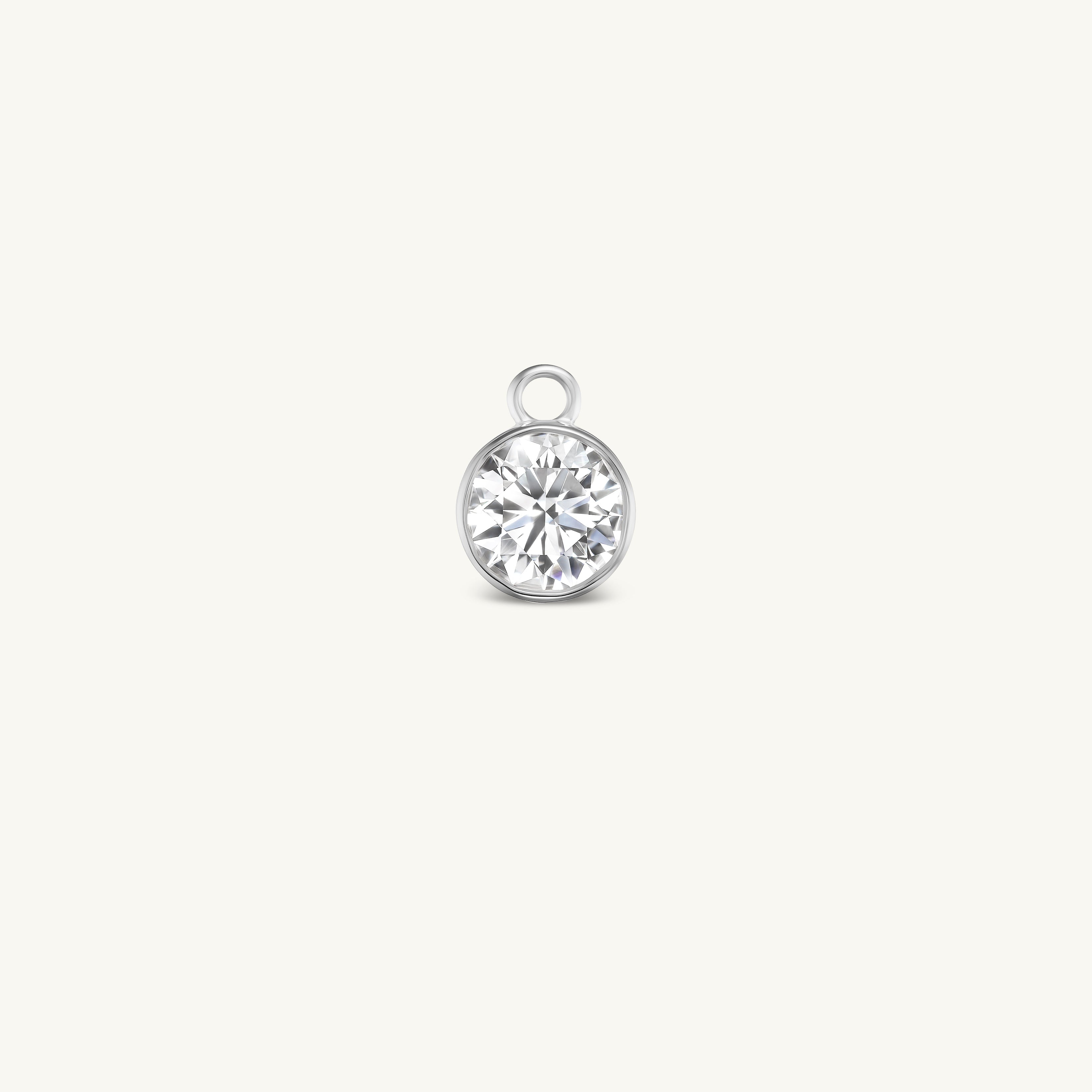 1.5 Carat Round Bezel Earring Charm