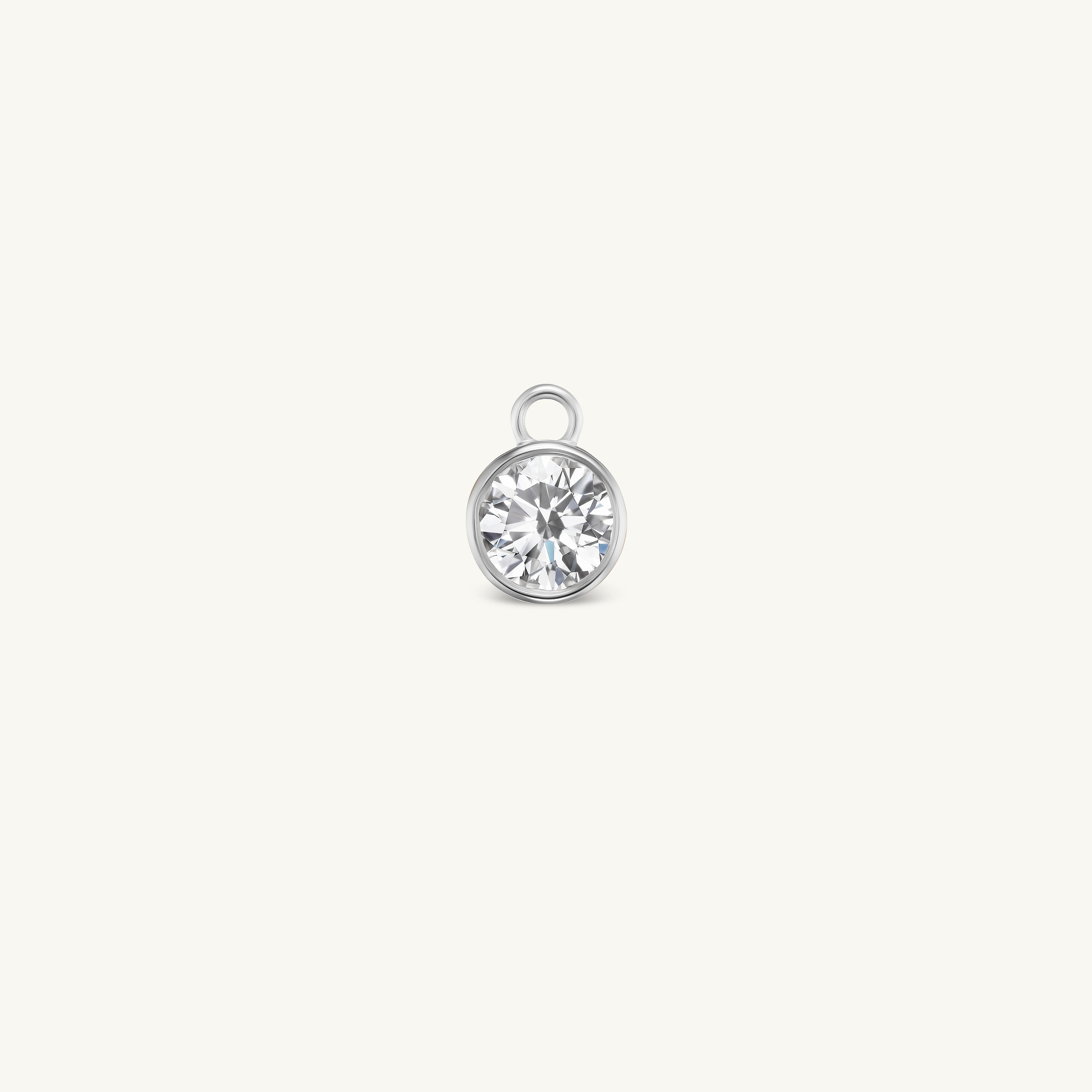 1 Carat Round Bezel Earring Charm