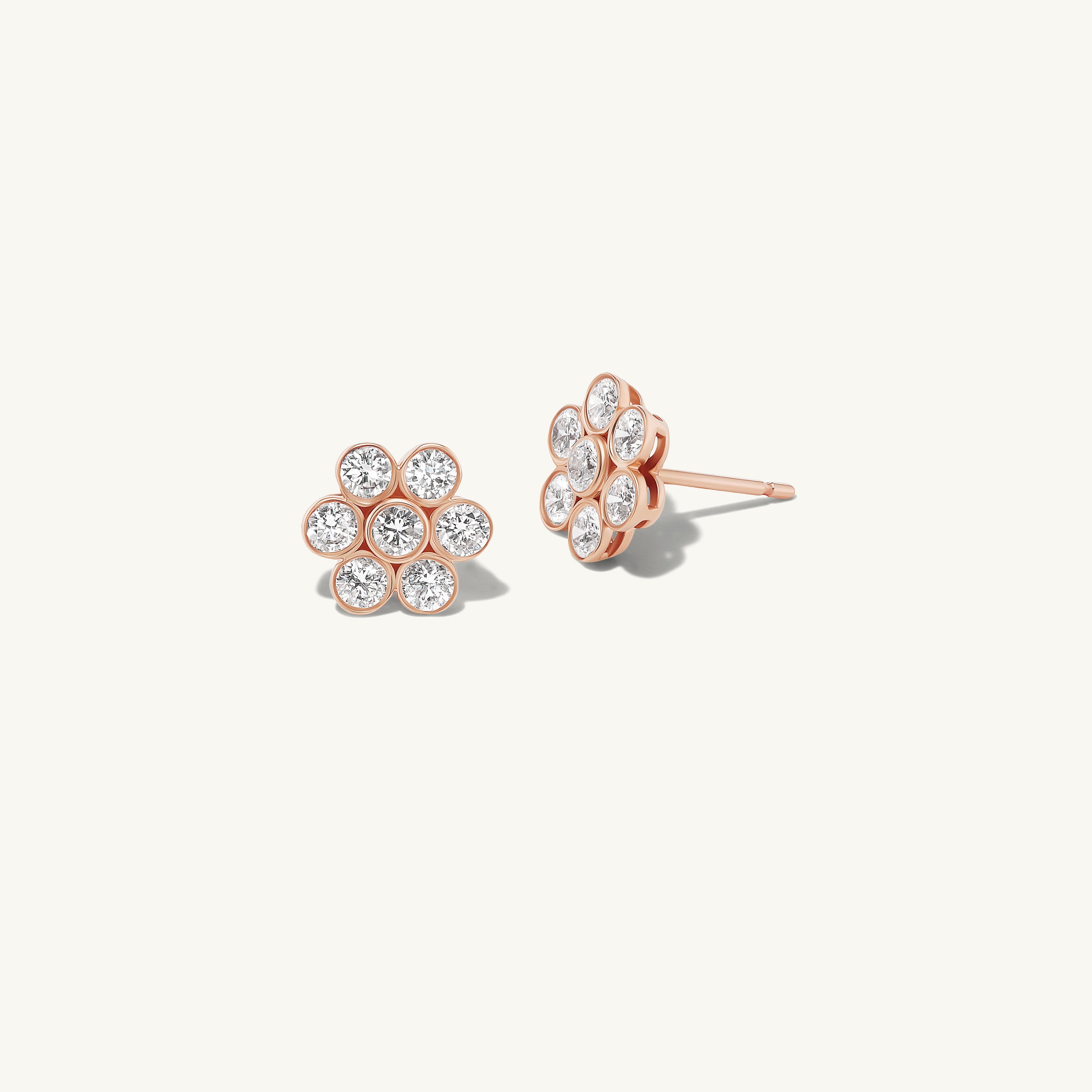 Diamond Flower Stud