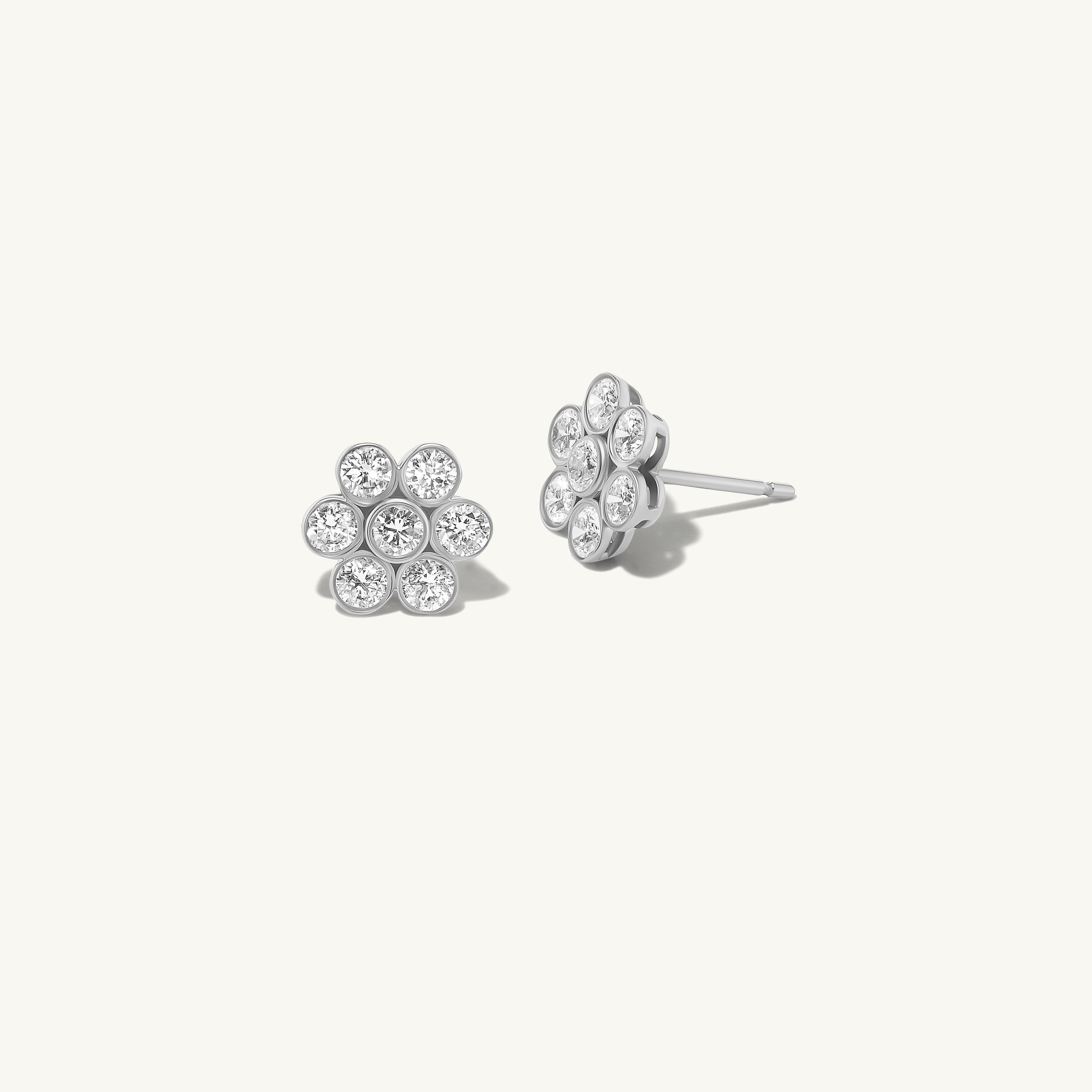 Diamond Flower Stud