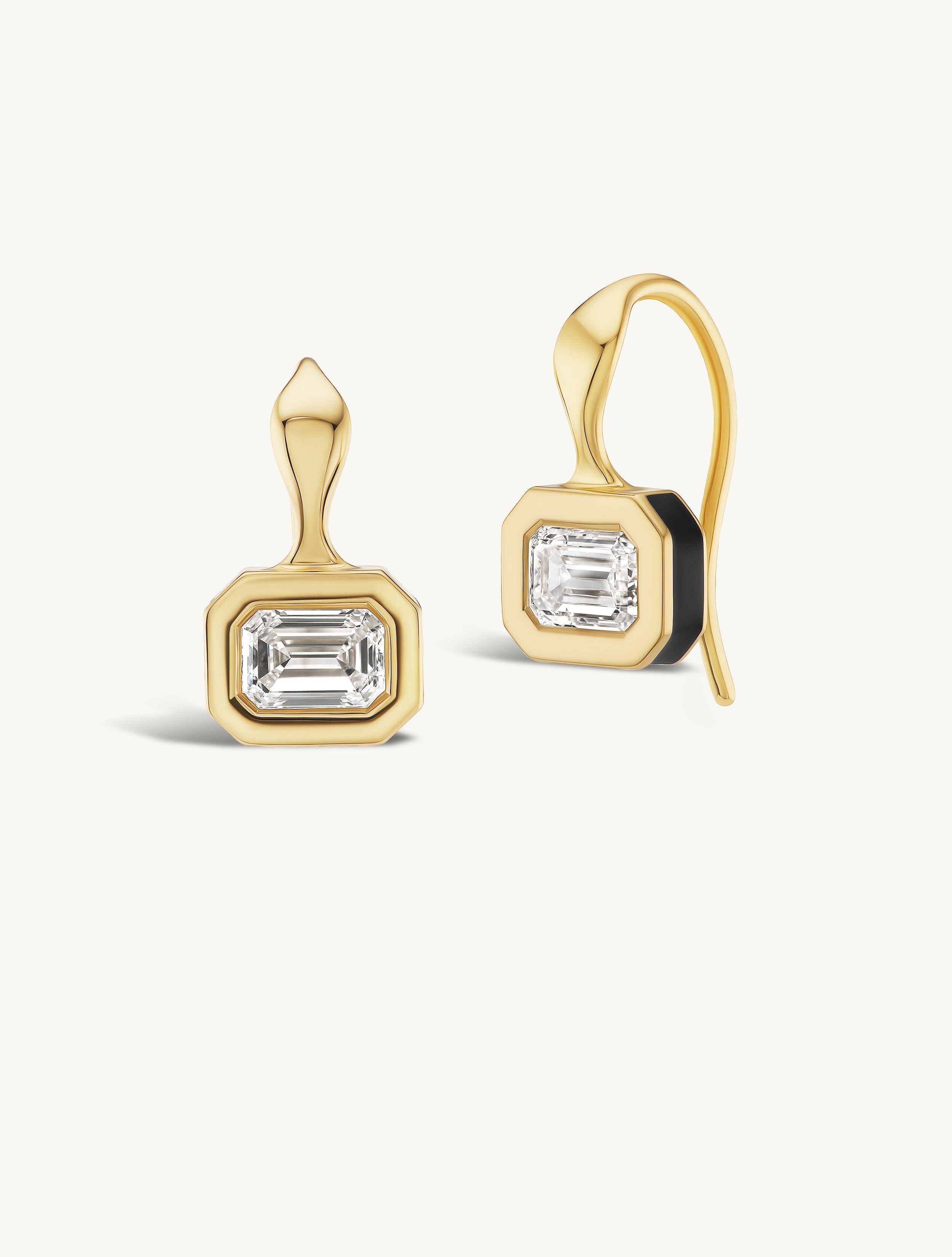 SRJ X ZM Petite Emerald Diamond and Enamel Earrings