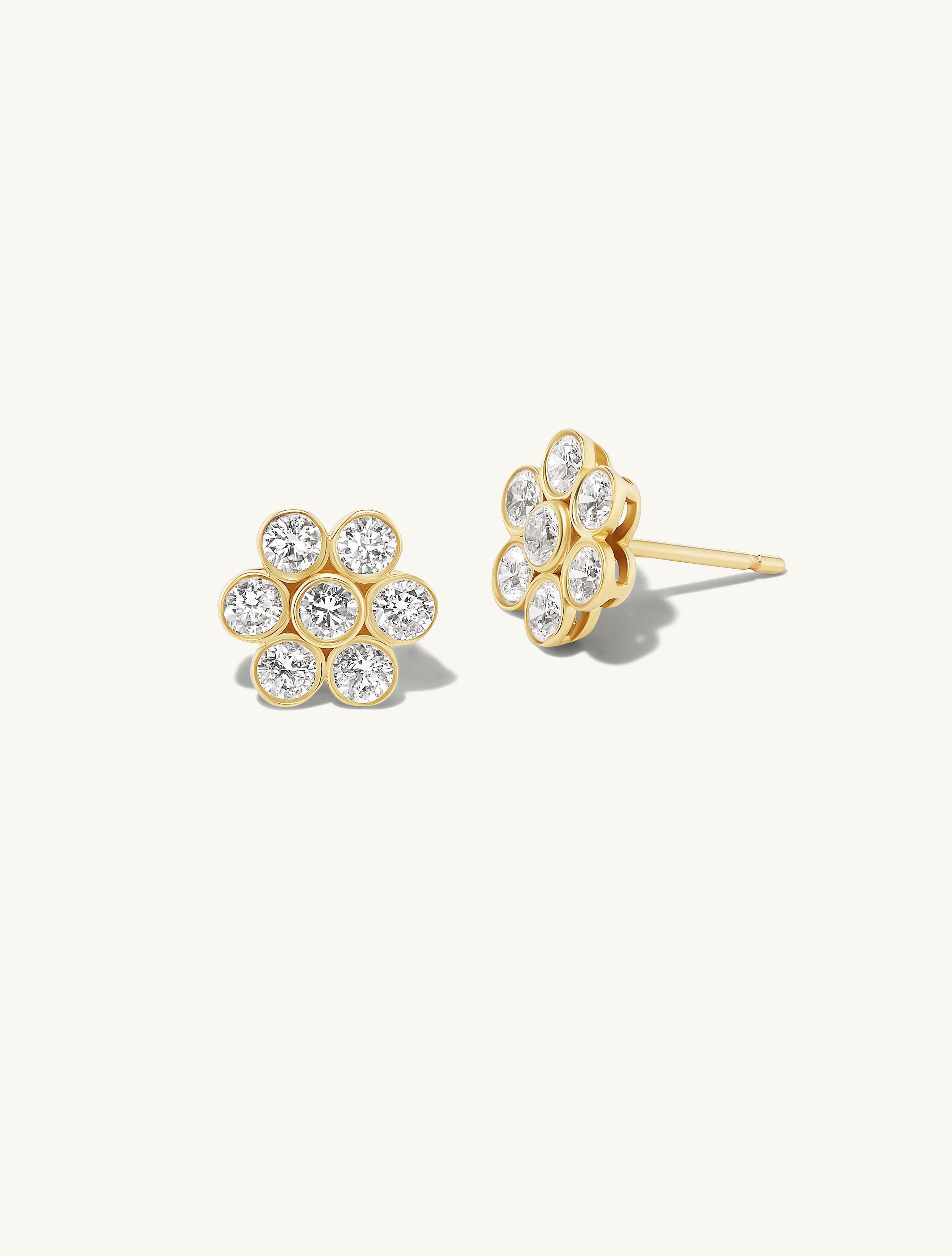 Diamond Flower Stud