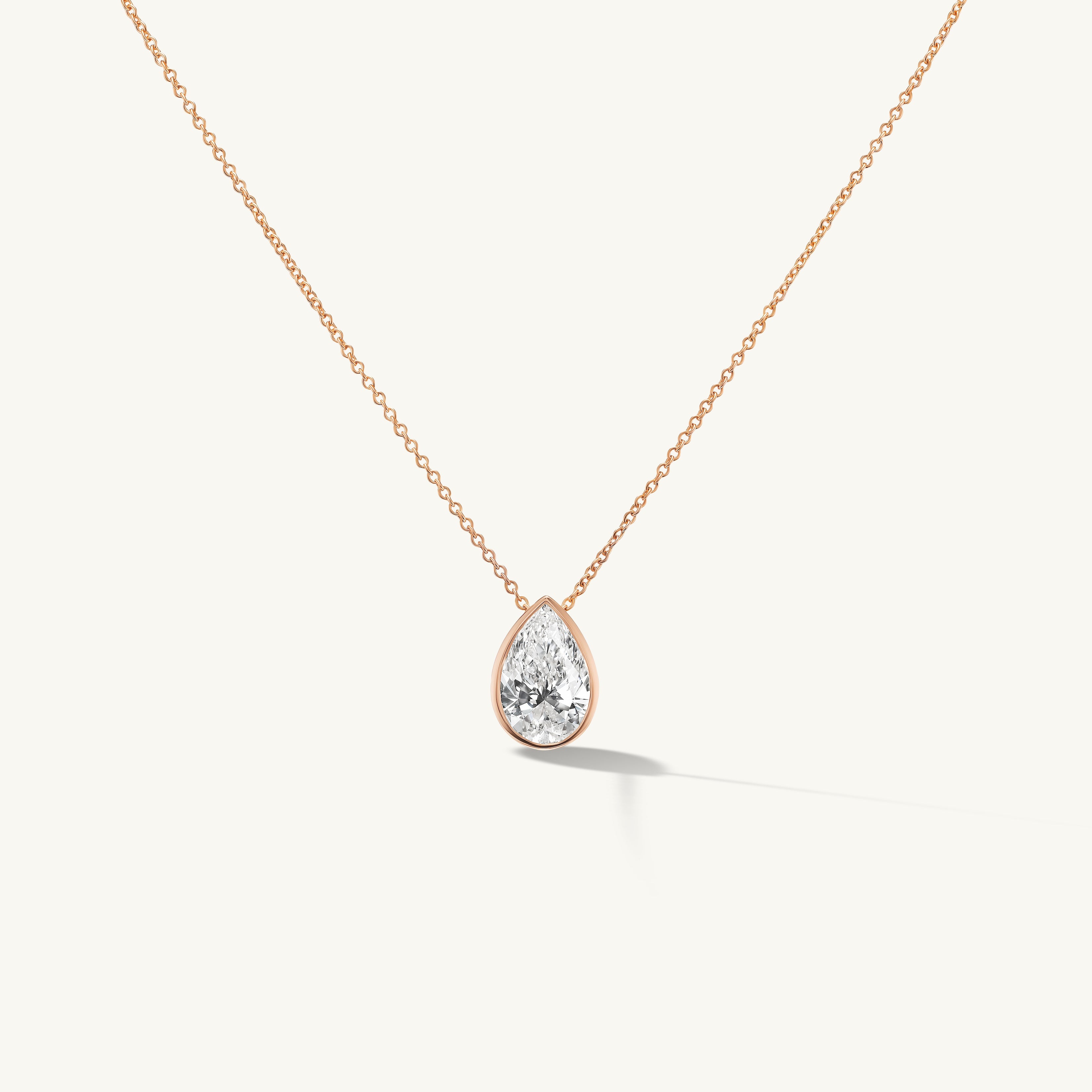 Pear Bezel Necklace