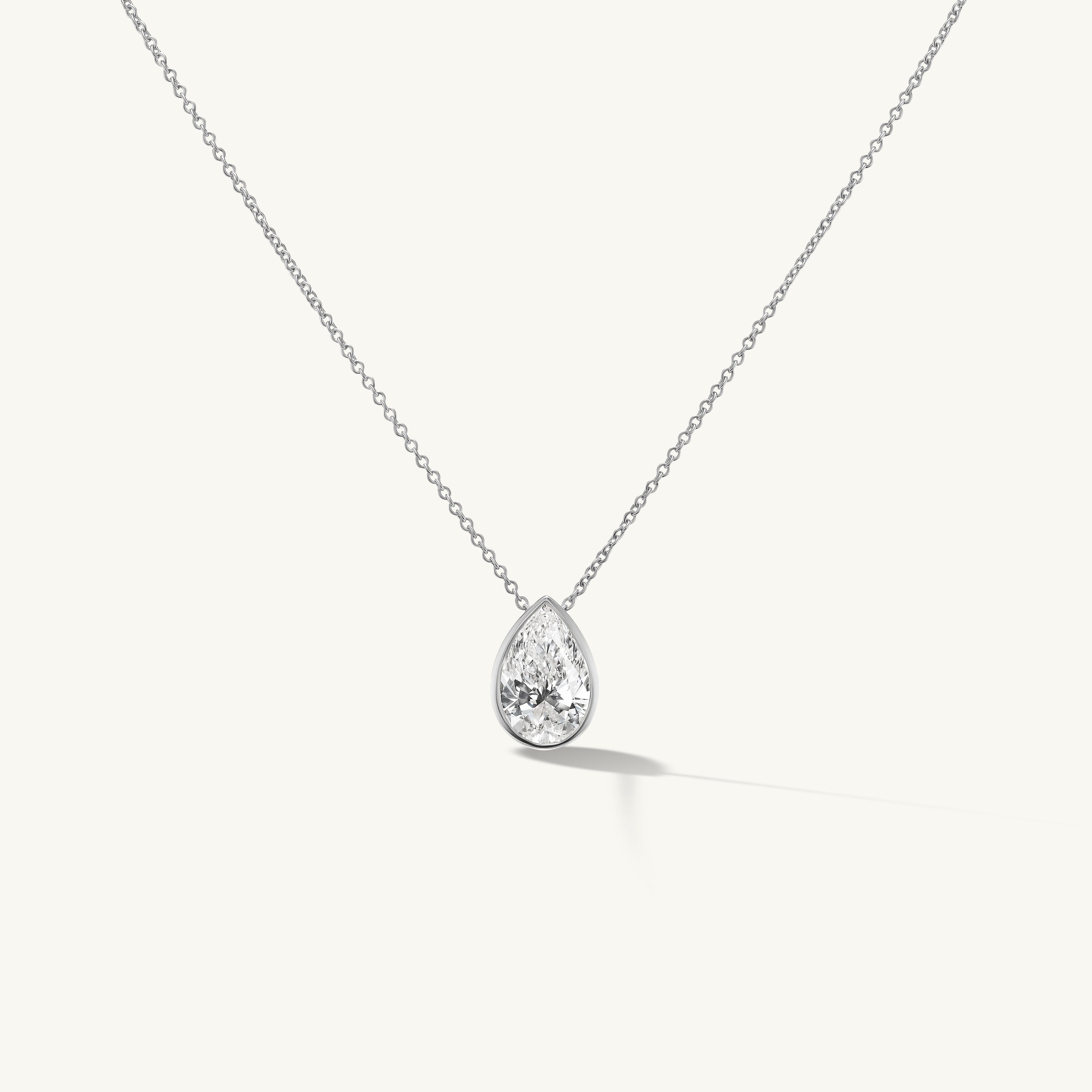 Pear Bezel Necklace