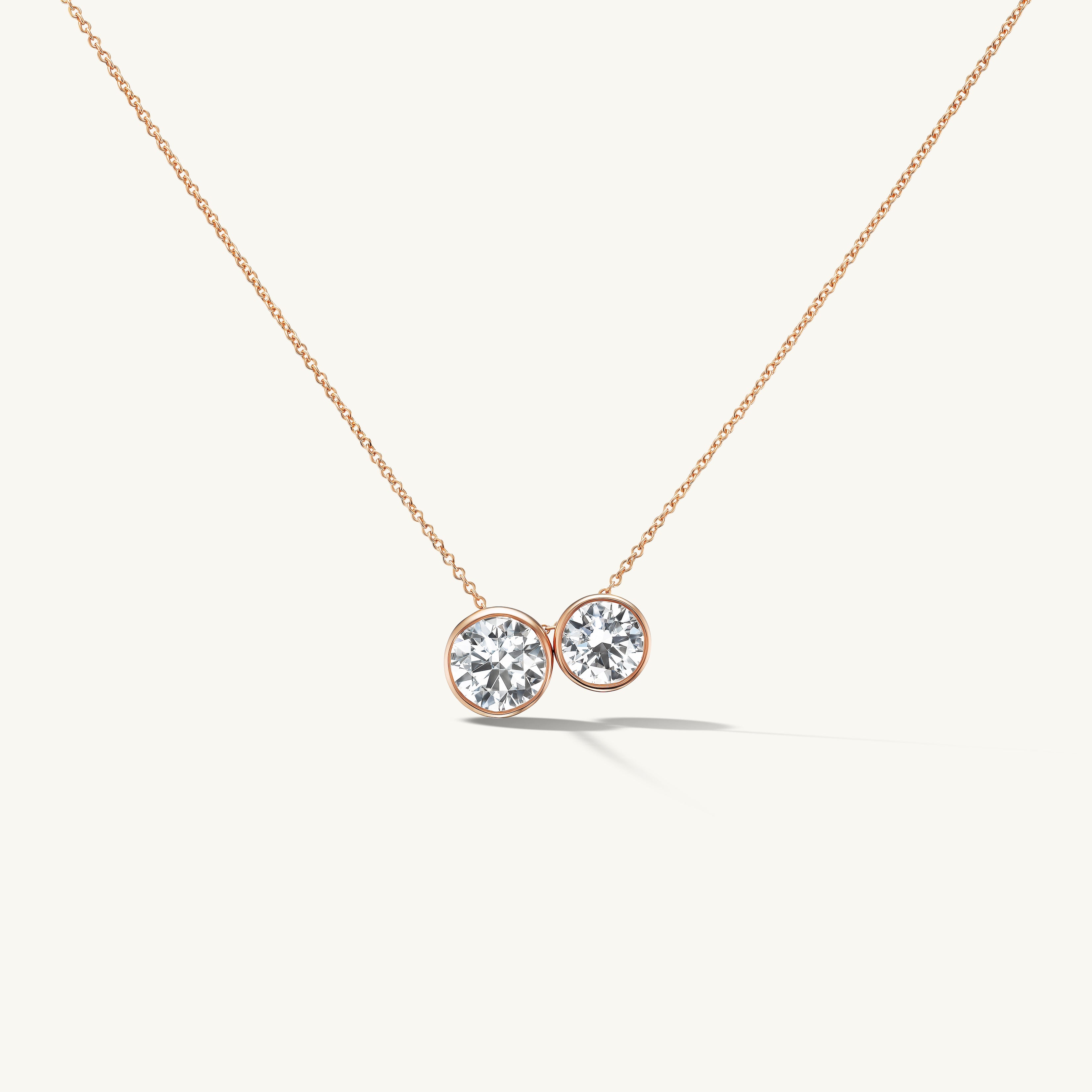 Duo Round Bezel Necklace
