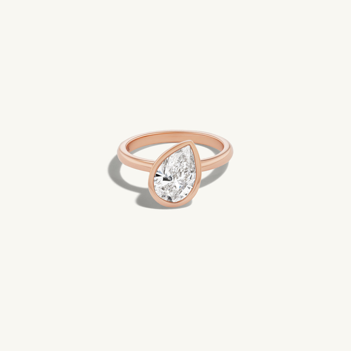 Tilted Pear Pinky Ring