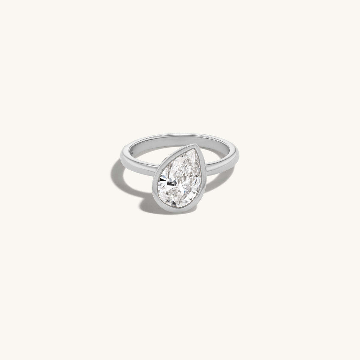 Tilted Pear Pinky Ring