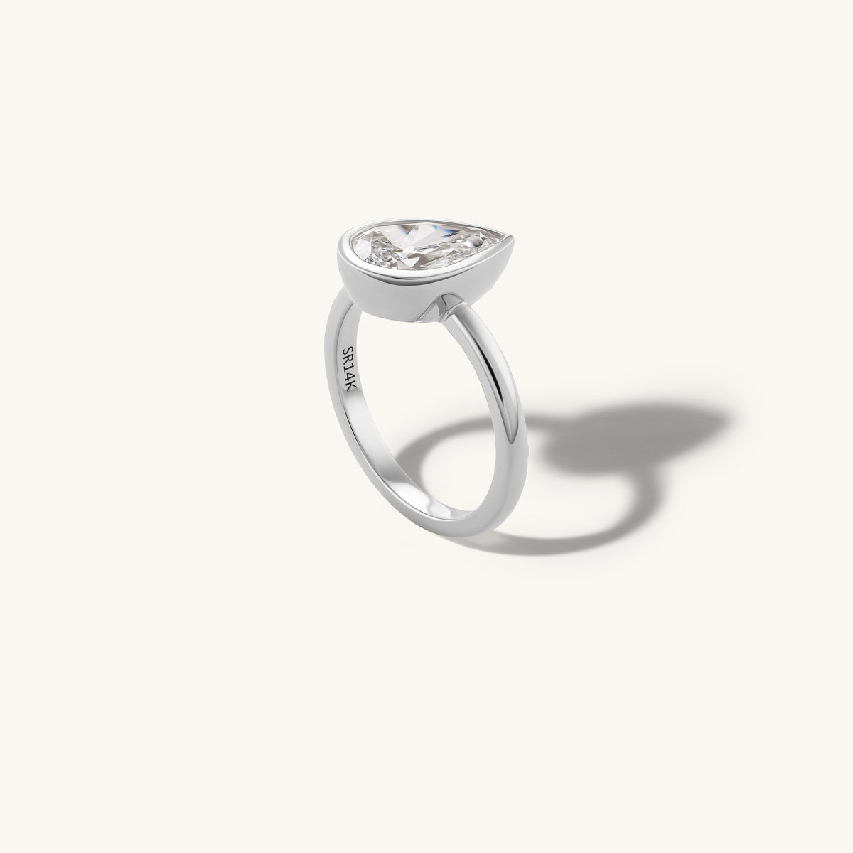 Tilted Pear Pinky Ring
