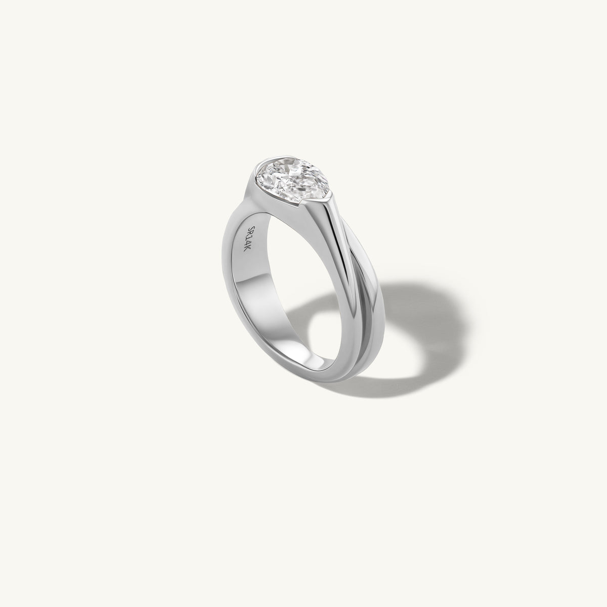 Crossover Pear Pinky Ring