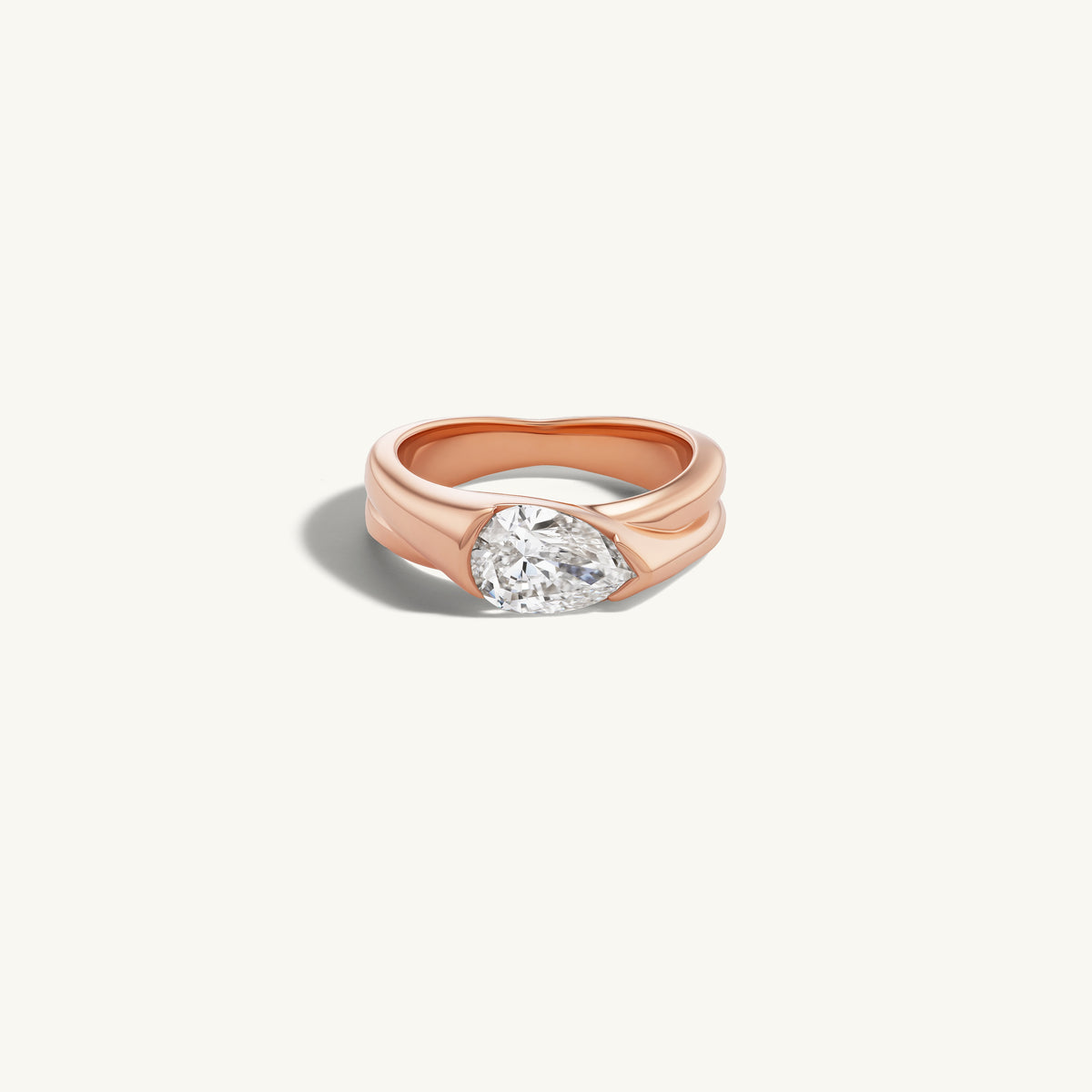 Crossover Pear Pinky Ring