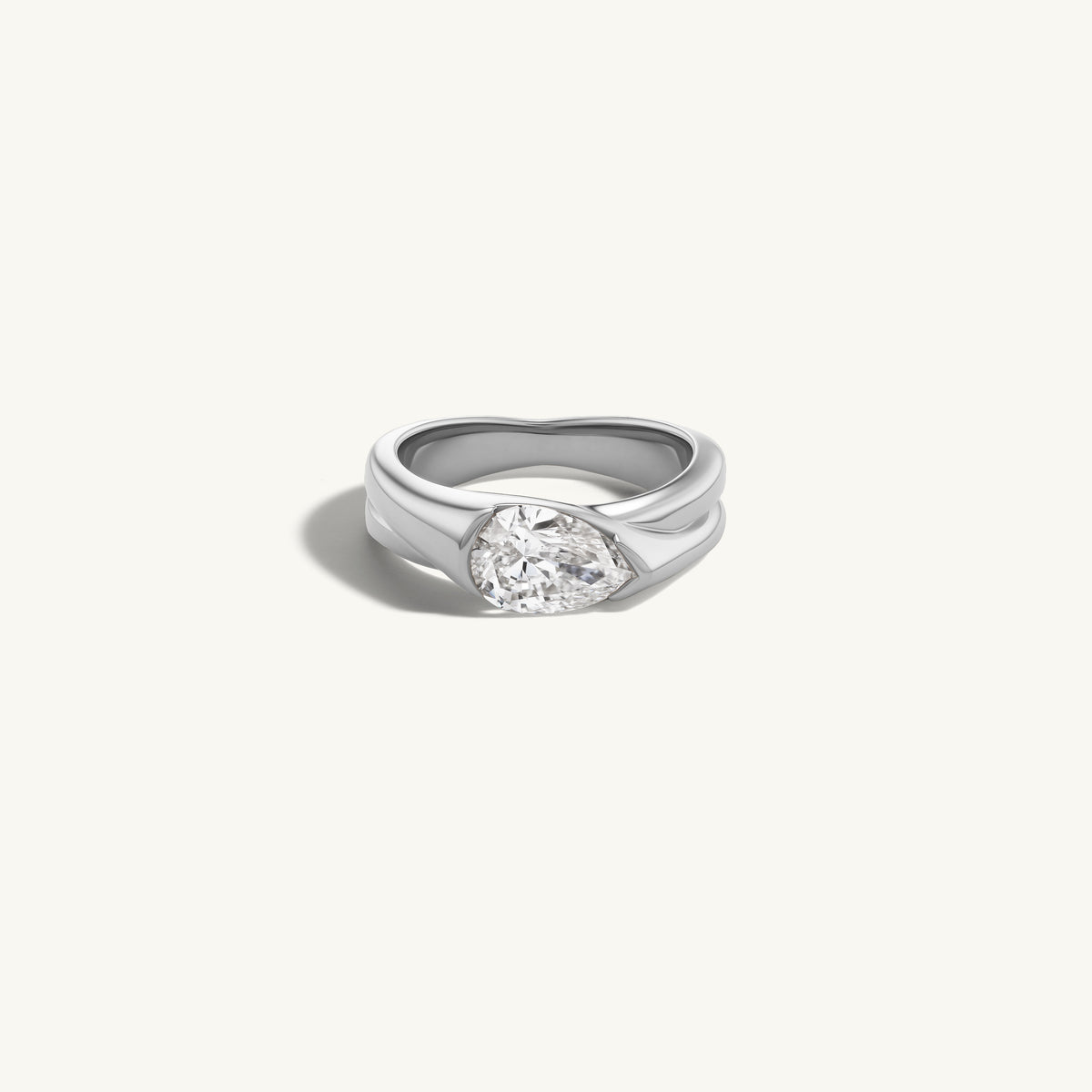 Crossover Pear Pinky Ring