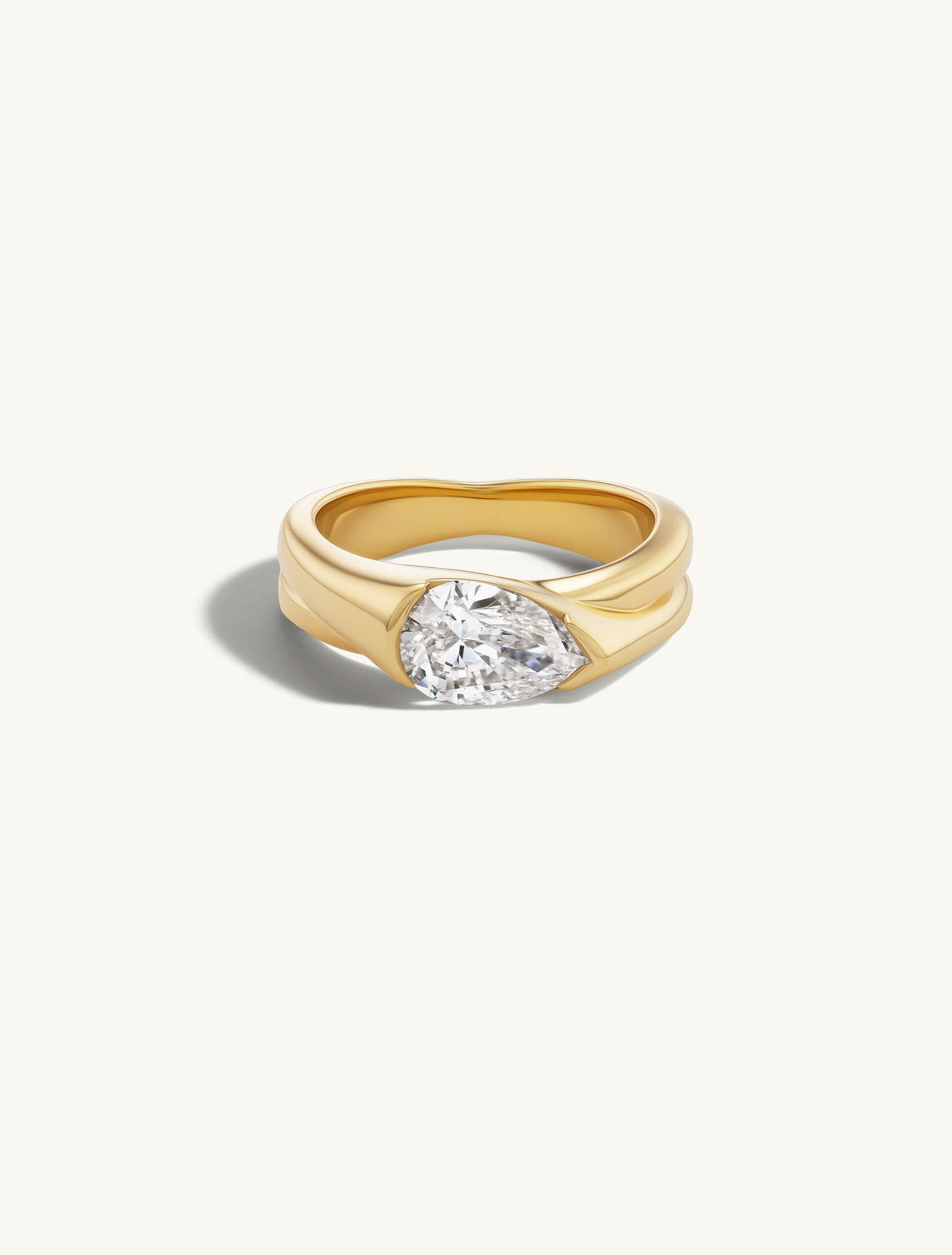 Crossover Pear Pinky Ring