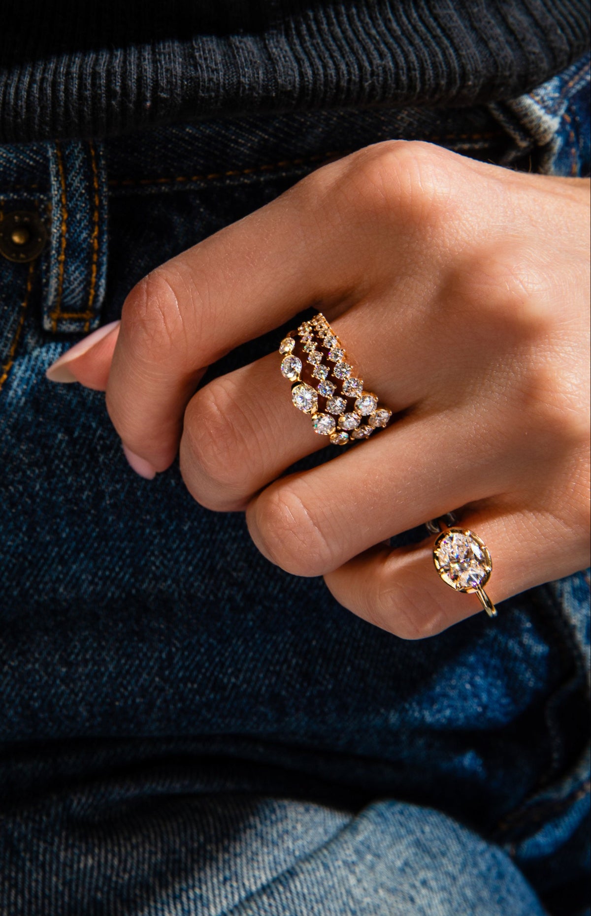 Georgian Oval Pinky Ring