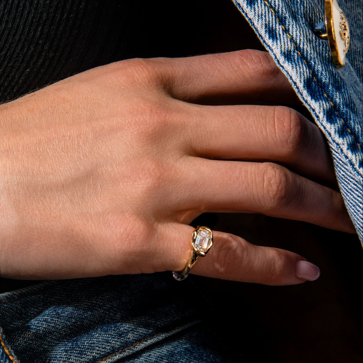 Organic Emerald Pinky Ring