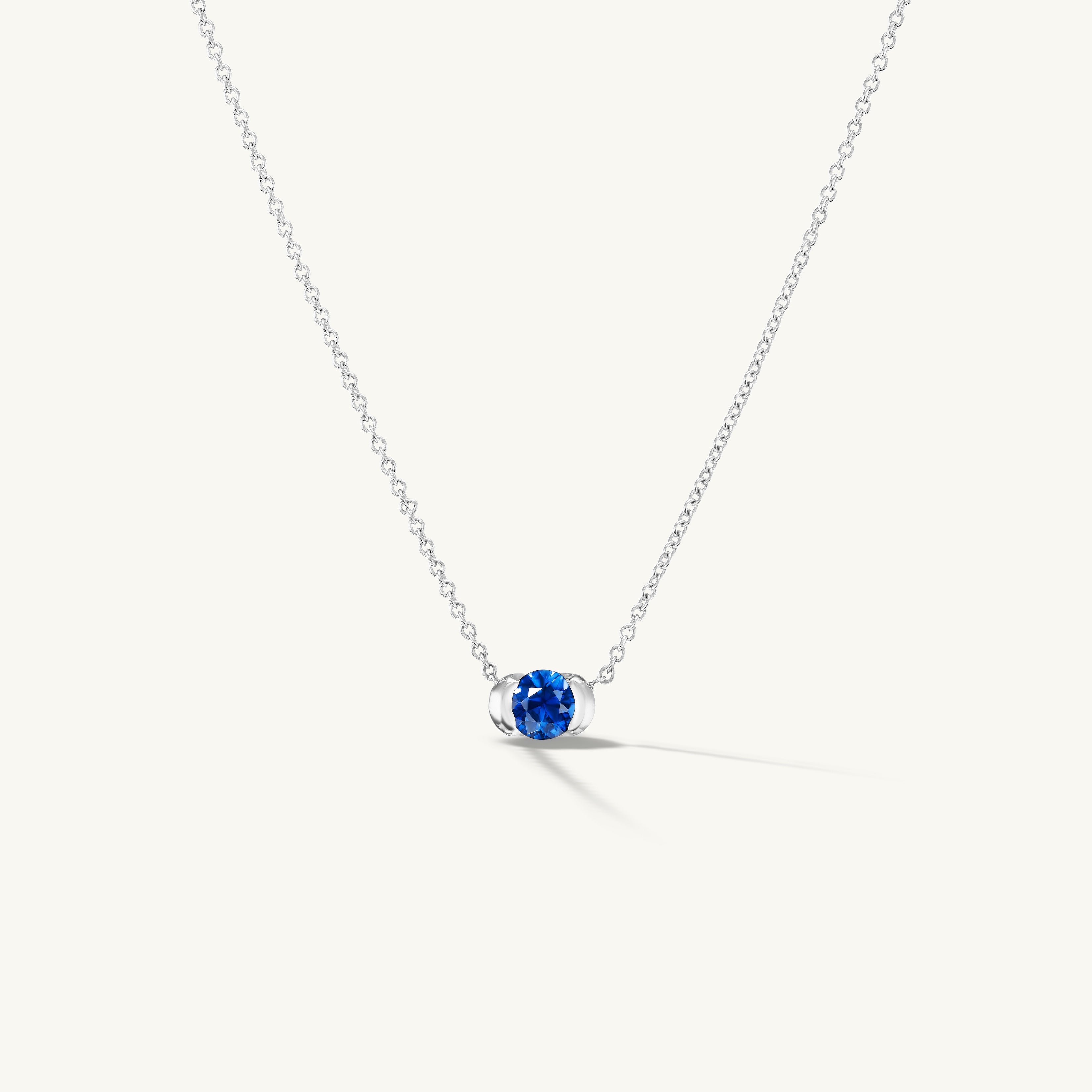 Blue Sapphire Sunrise Pendant