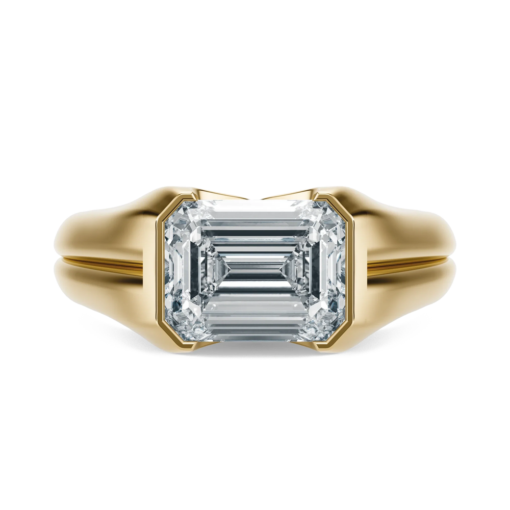 Sunset Grooved - Emerald, 3CT - Front View