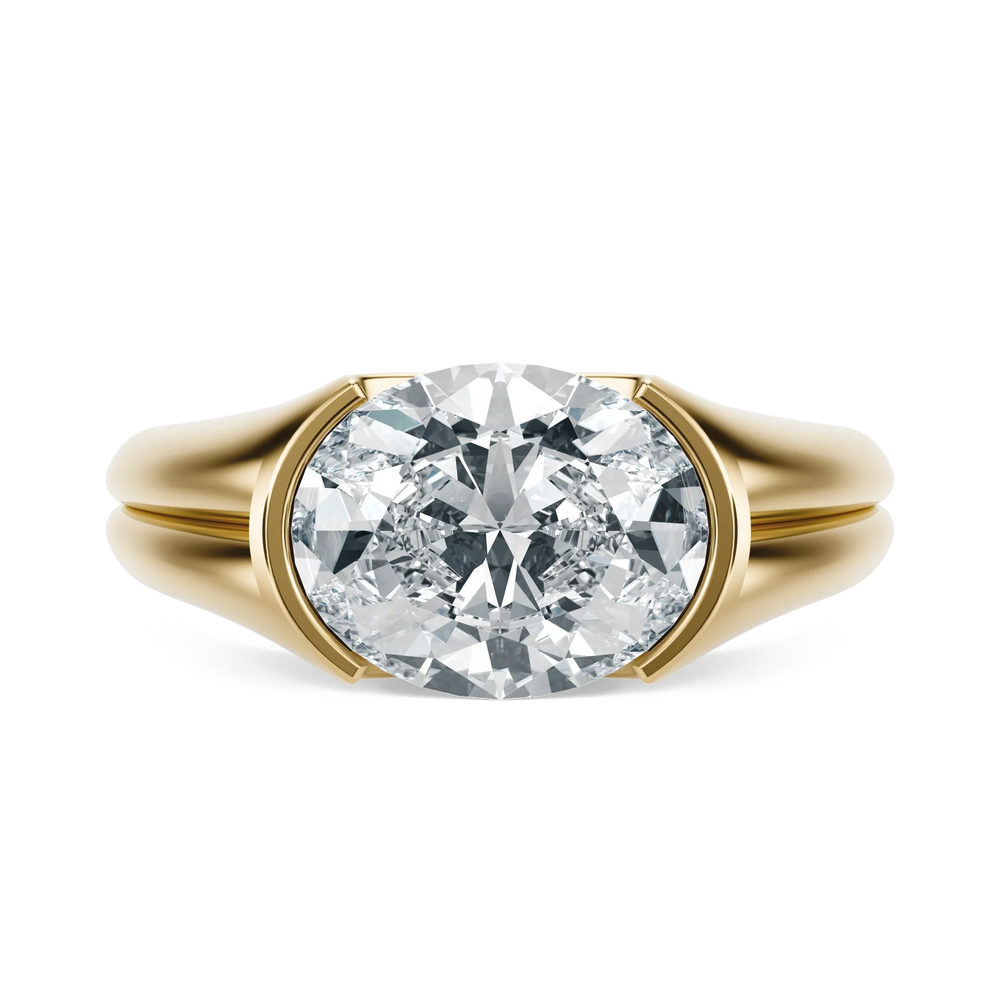 Sunset Grooved - Oval, 2CT - Front View