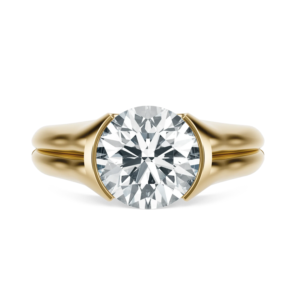 Sunset Grooved - Round, 2CT - Front View