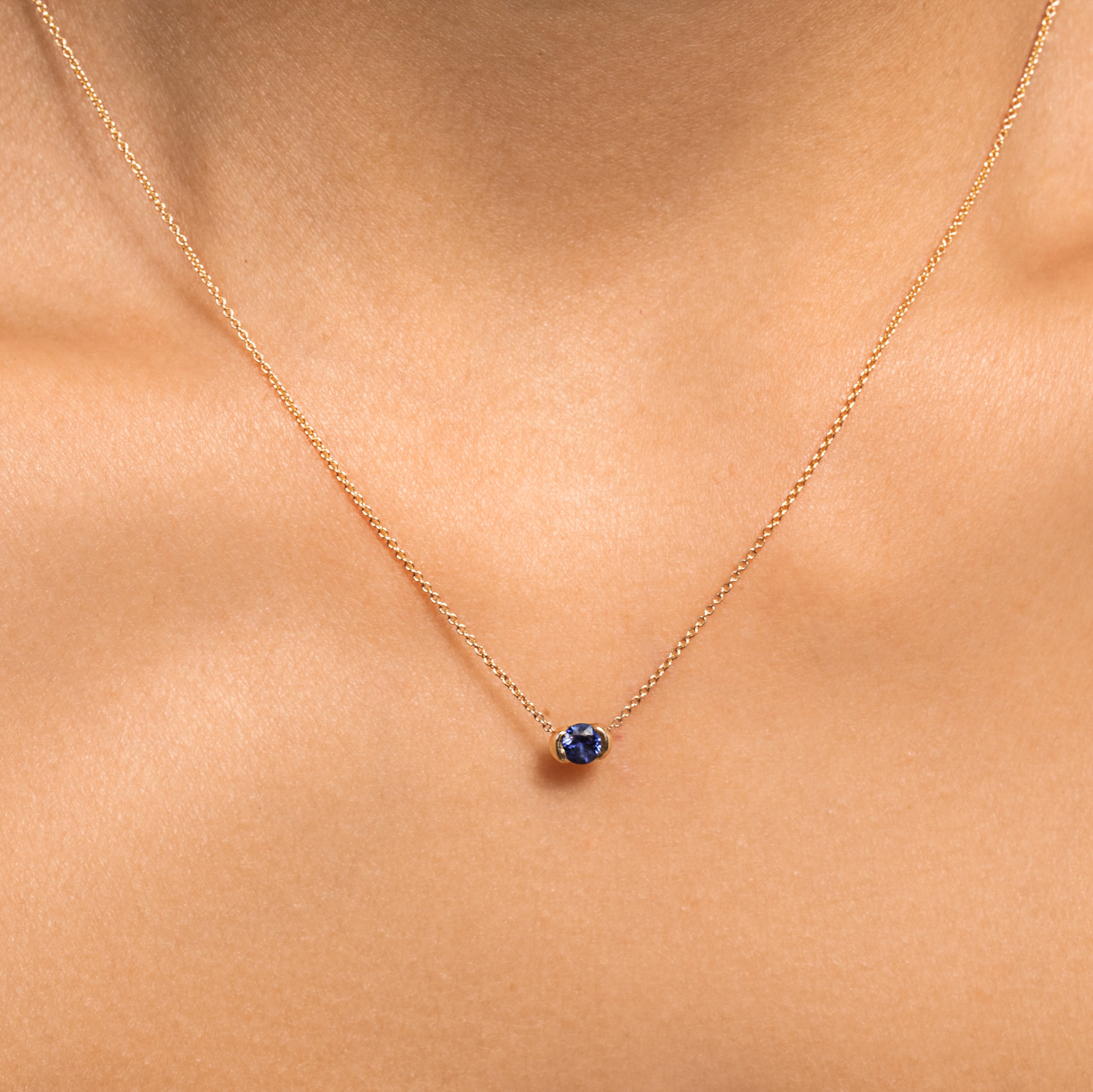 Blue Sapphire Sunrise Pendant