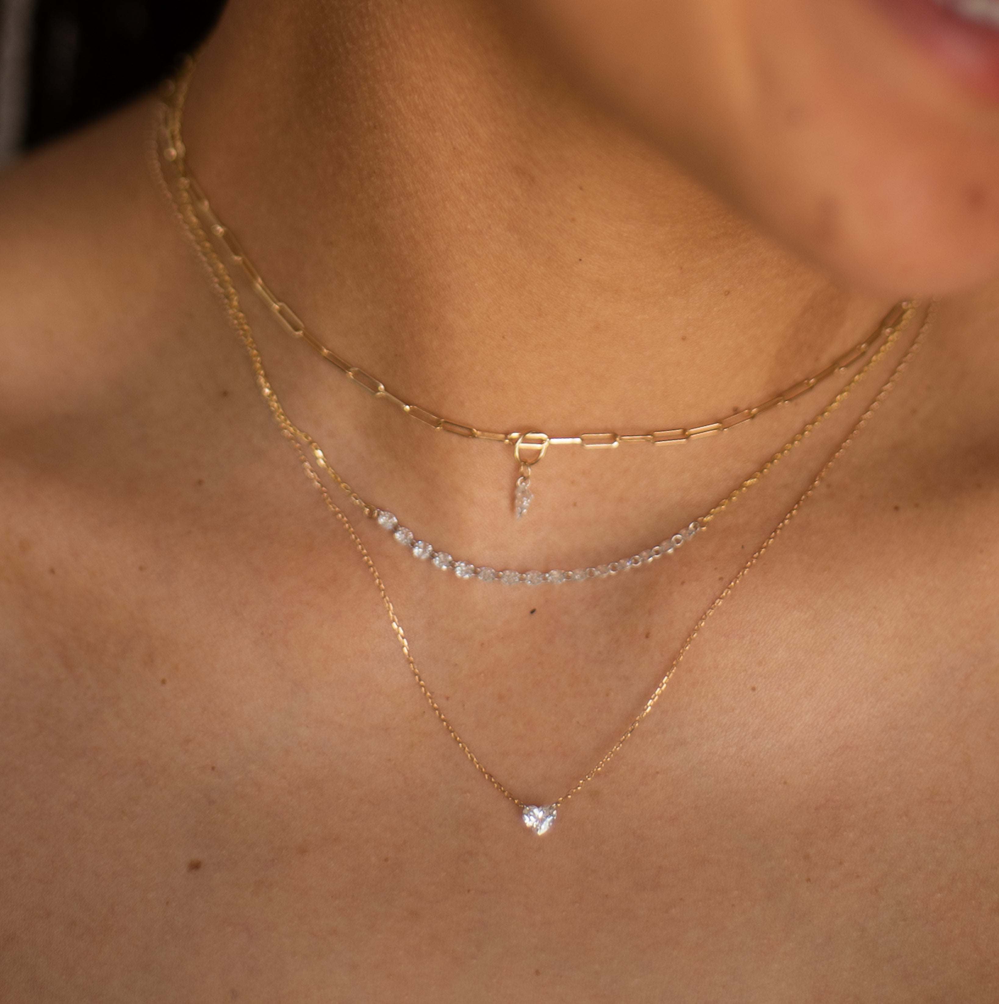 Pierced Solitaire Heart Necklace
