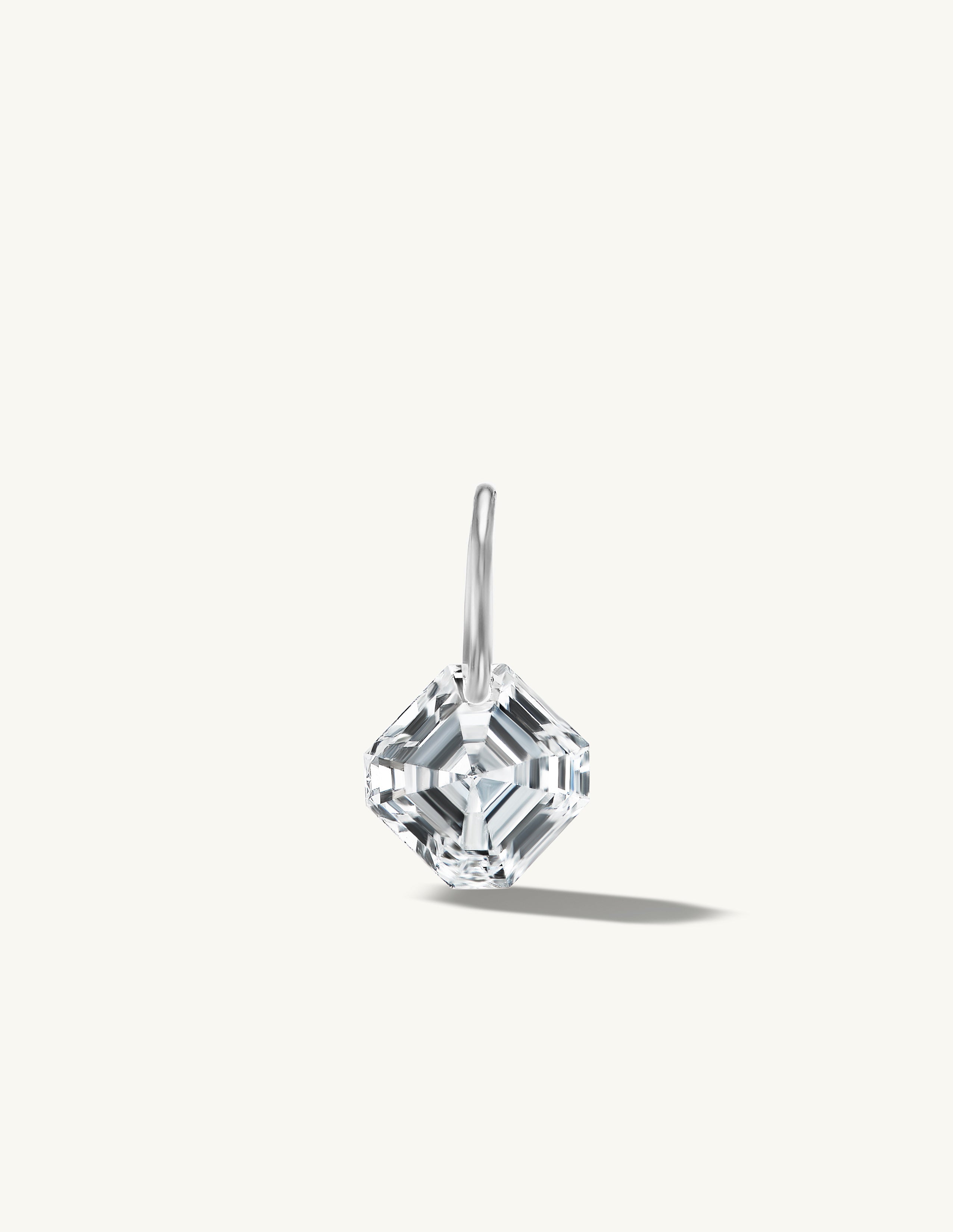 XL Asscher Pierced Diamond Charm for Chains