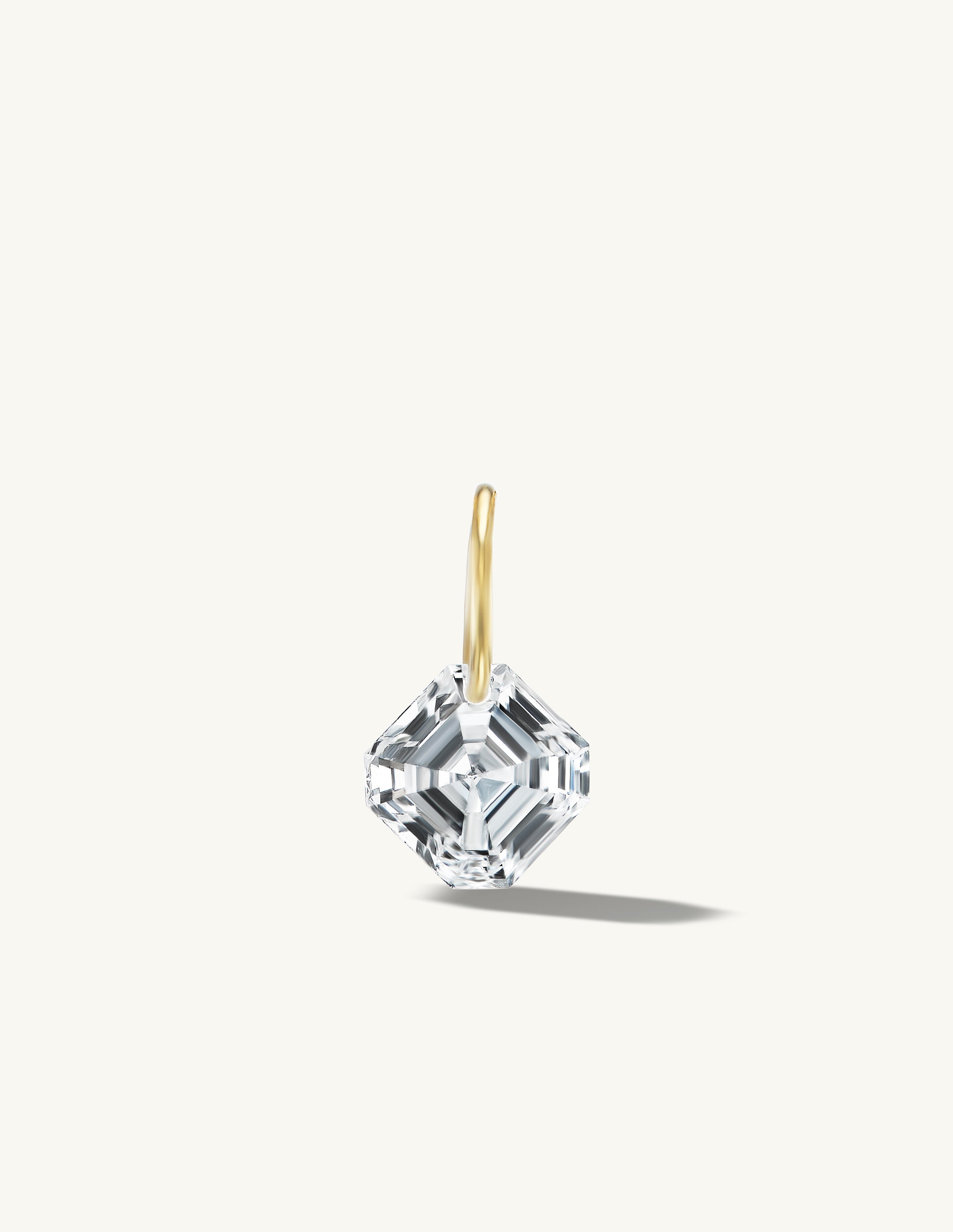 XL Asscher Pierced Diamond Charm + Free Chain Necklace
