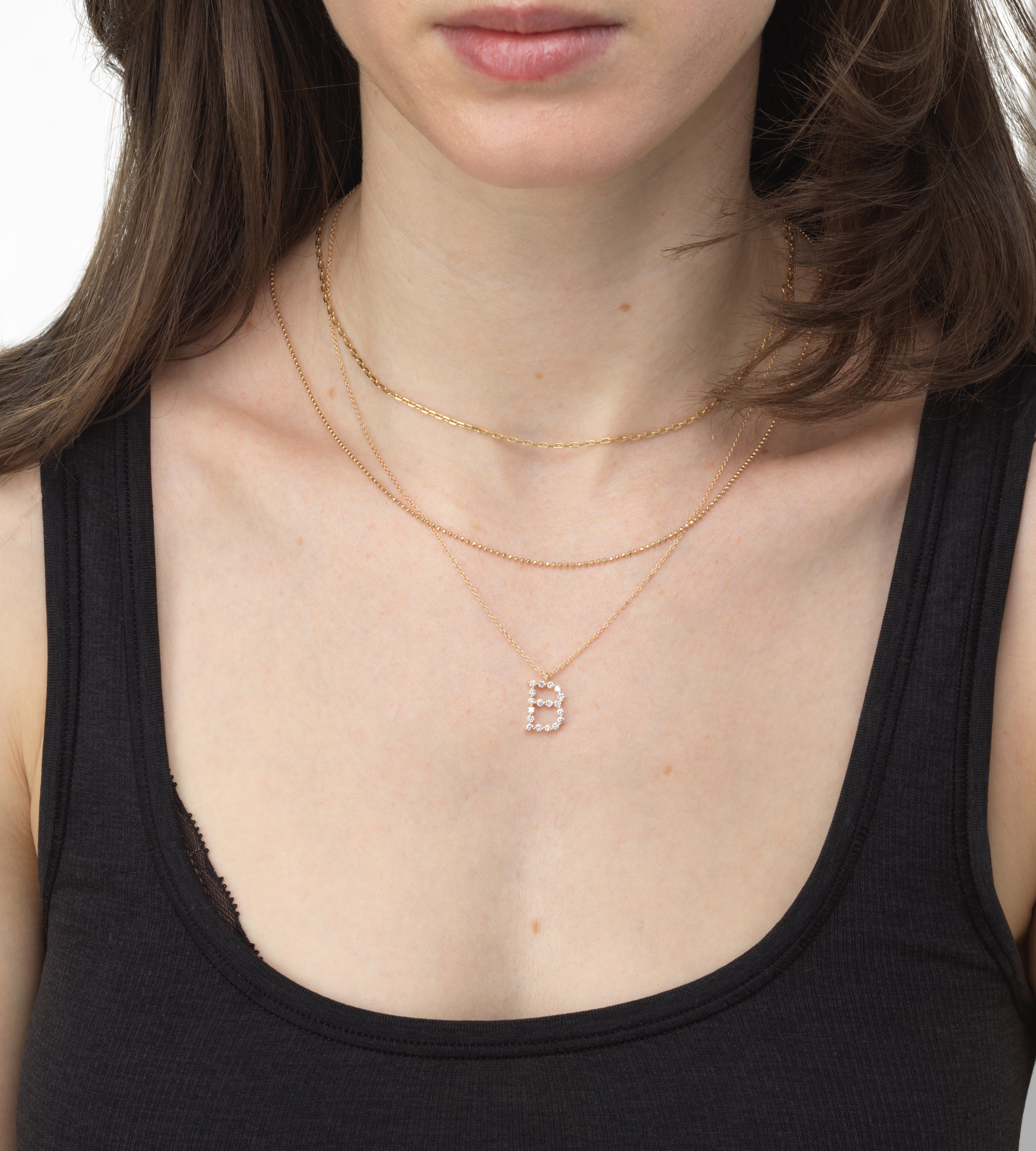 Necklace Initial Letter D White Gold with Diamond – Albert Hern