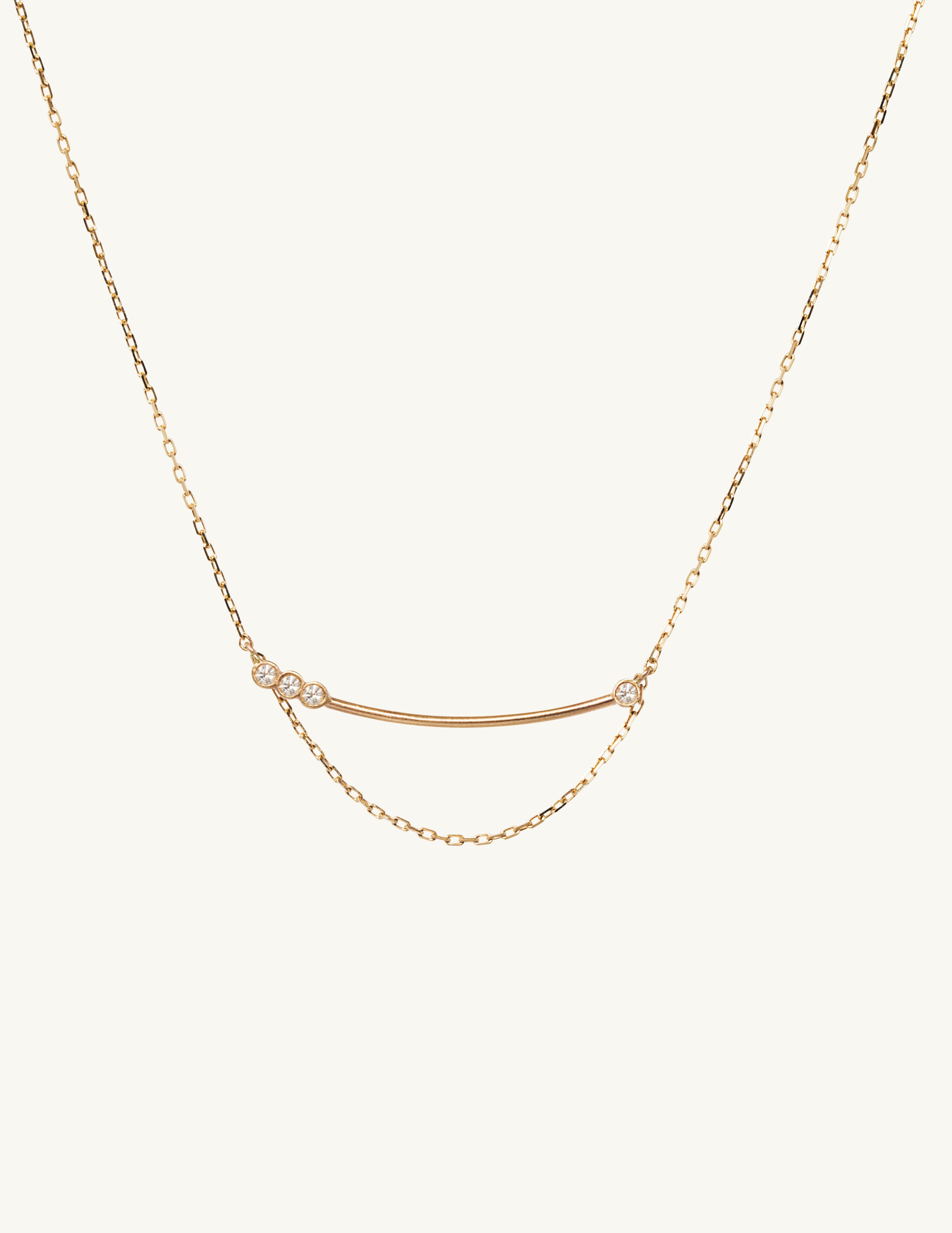 Asymmetrical Diamond Bar Necklace
