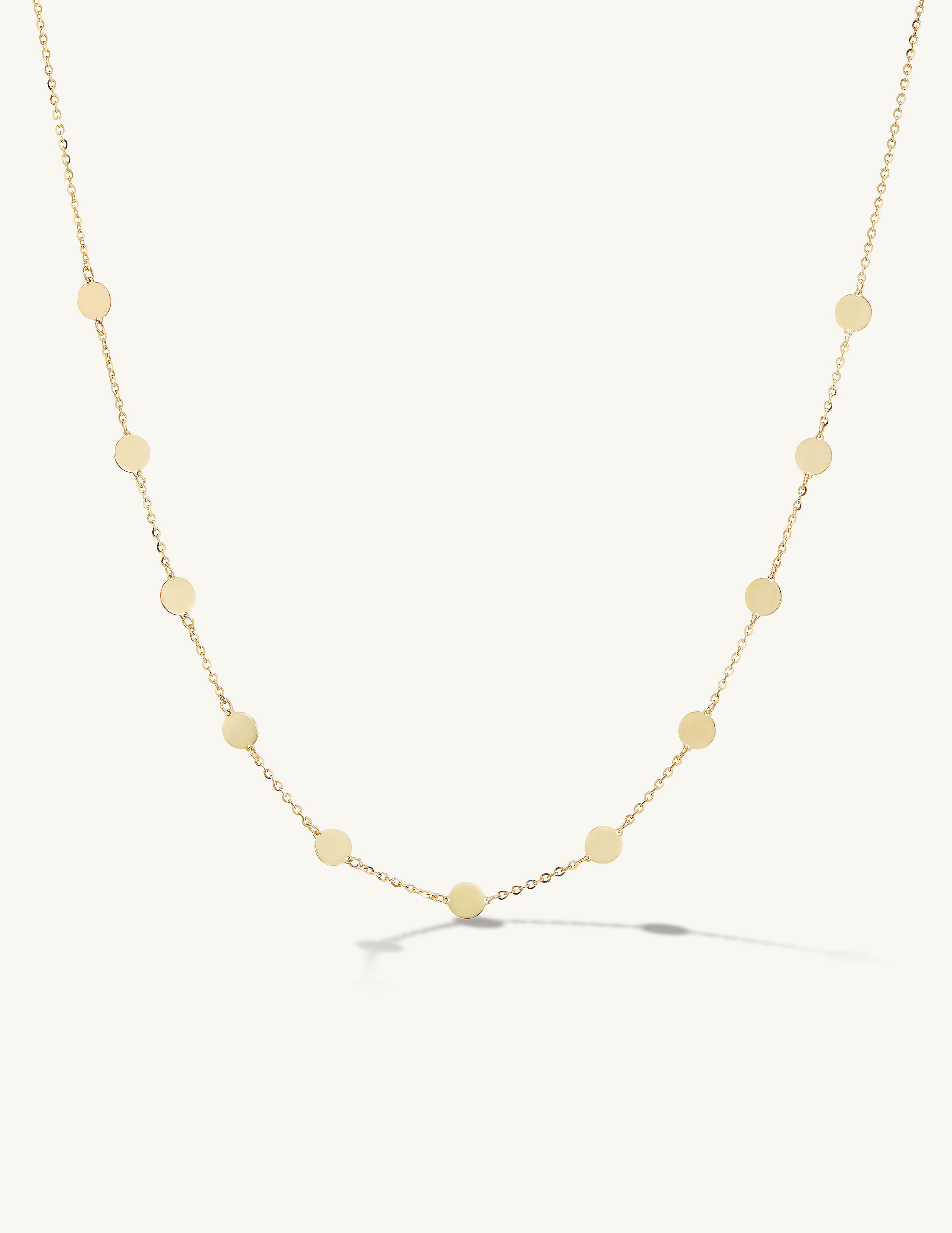 Golden Disc Chain Necklace