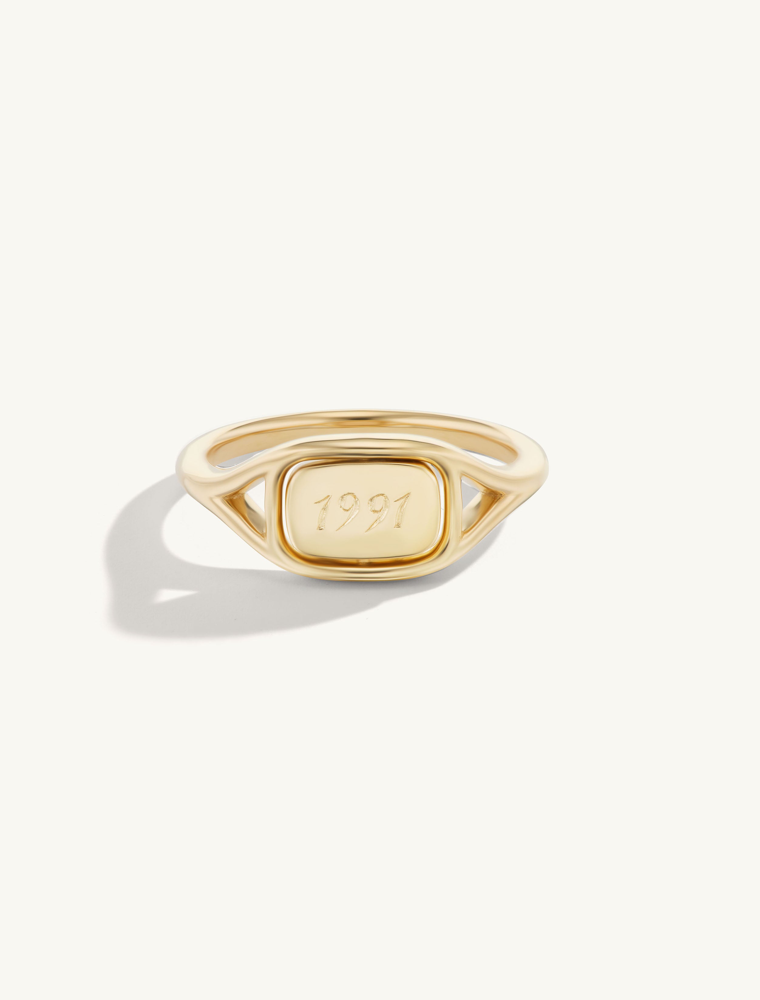 Rotating Mother of Pearl Signet Ring