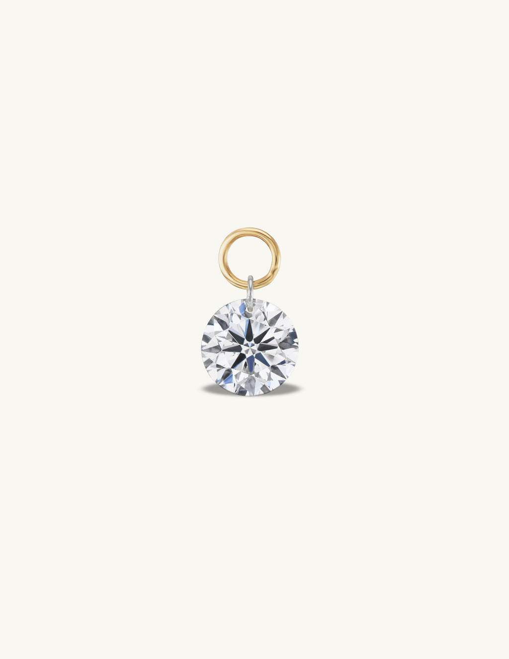Large Round Pierced Diamond Charm Huggies