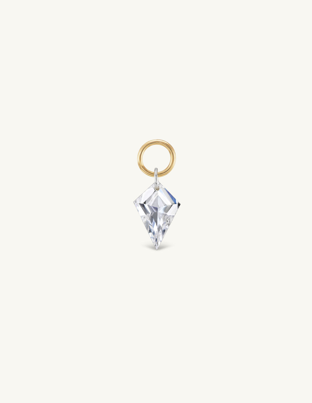 Large Kite Pierced Diamond Charm Huggies