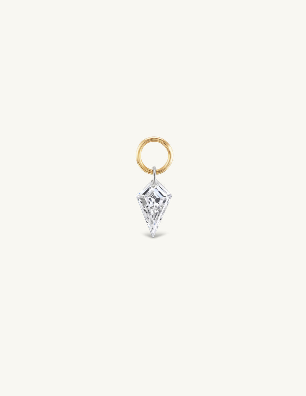 Small Kite Pierced Diamond Charm Huggies