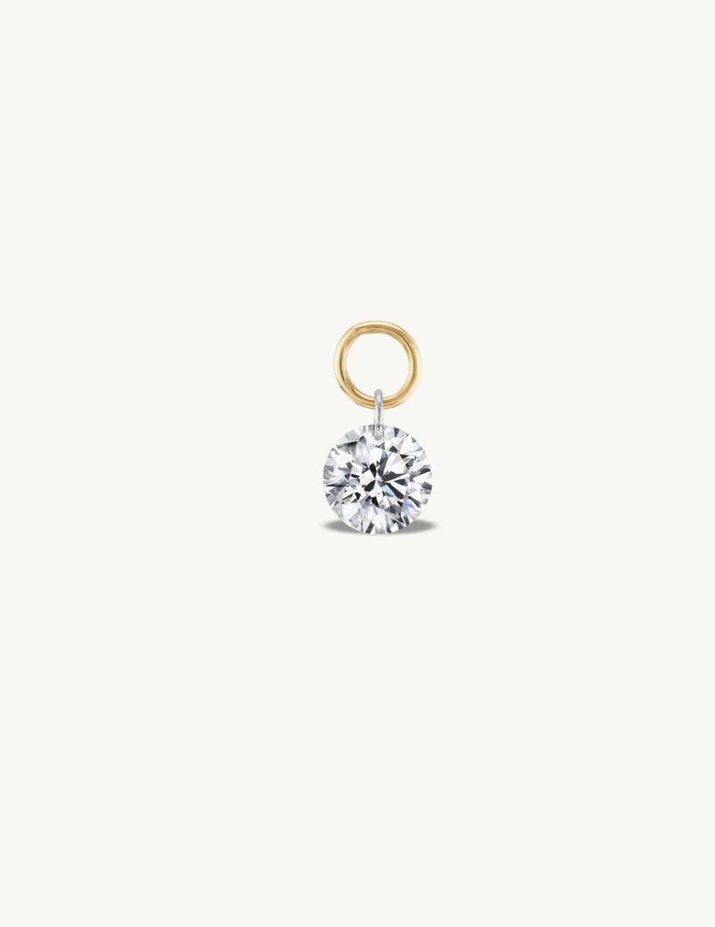 Small Round Pierced Diamond Charm Huggies