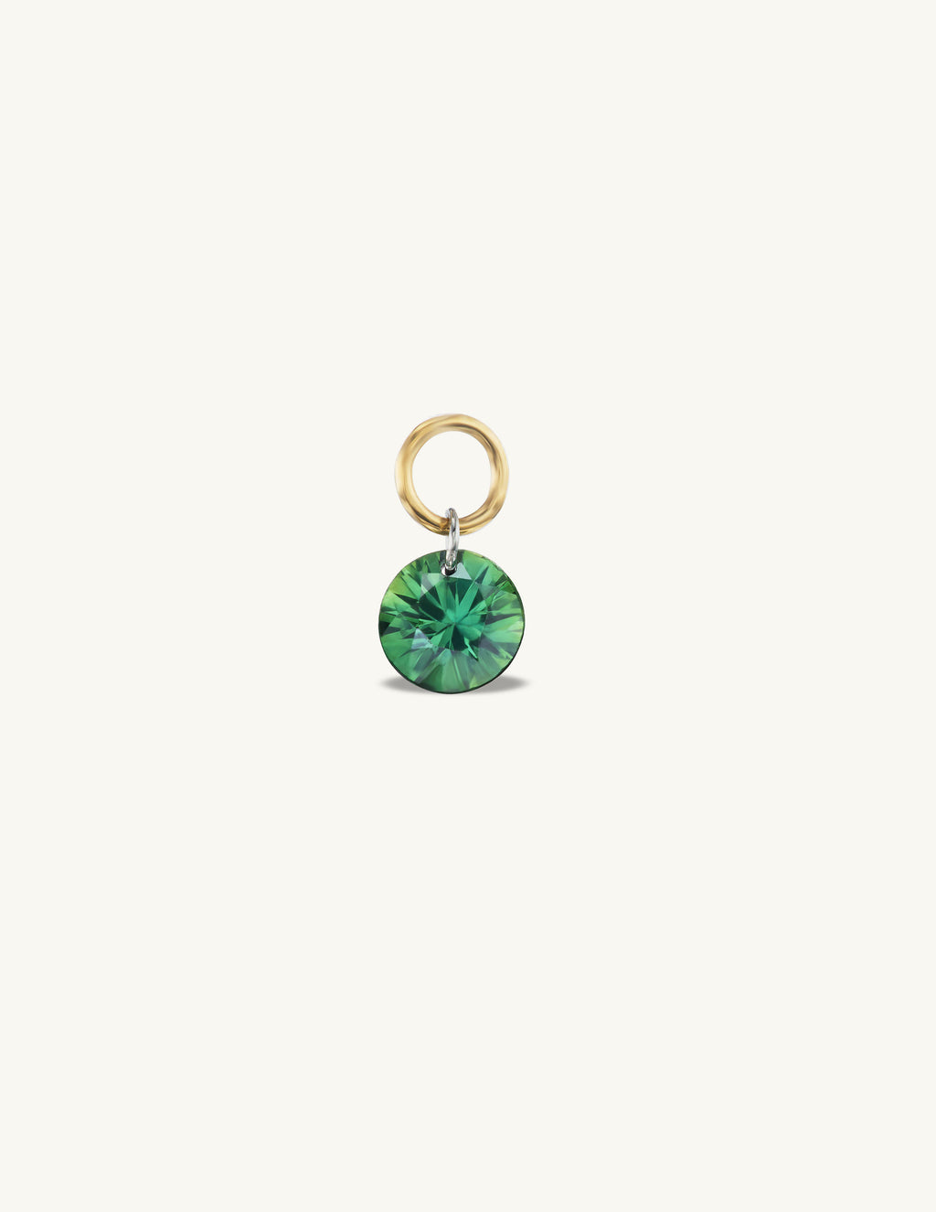 Small Round Pierced Sapphire Charm Huggies
