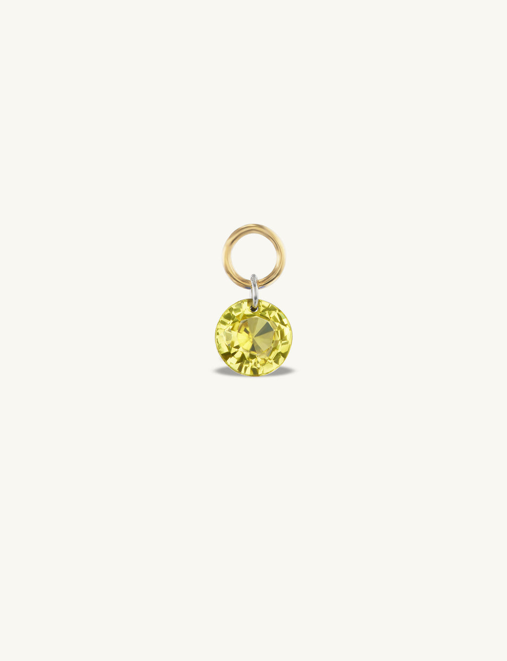 Small Round Pierced Light Sapphire Charm Huggies