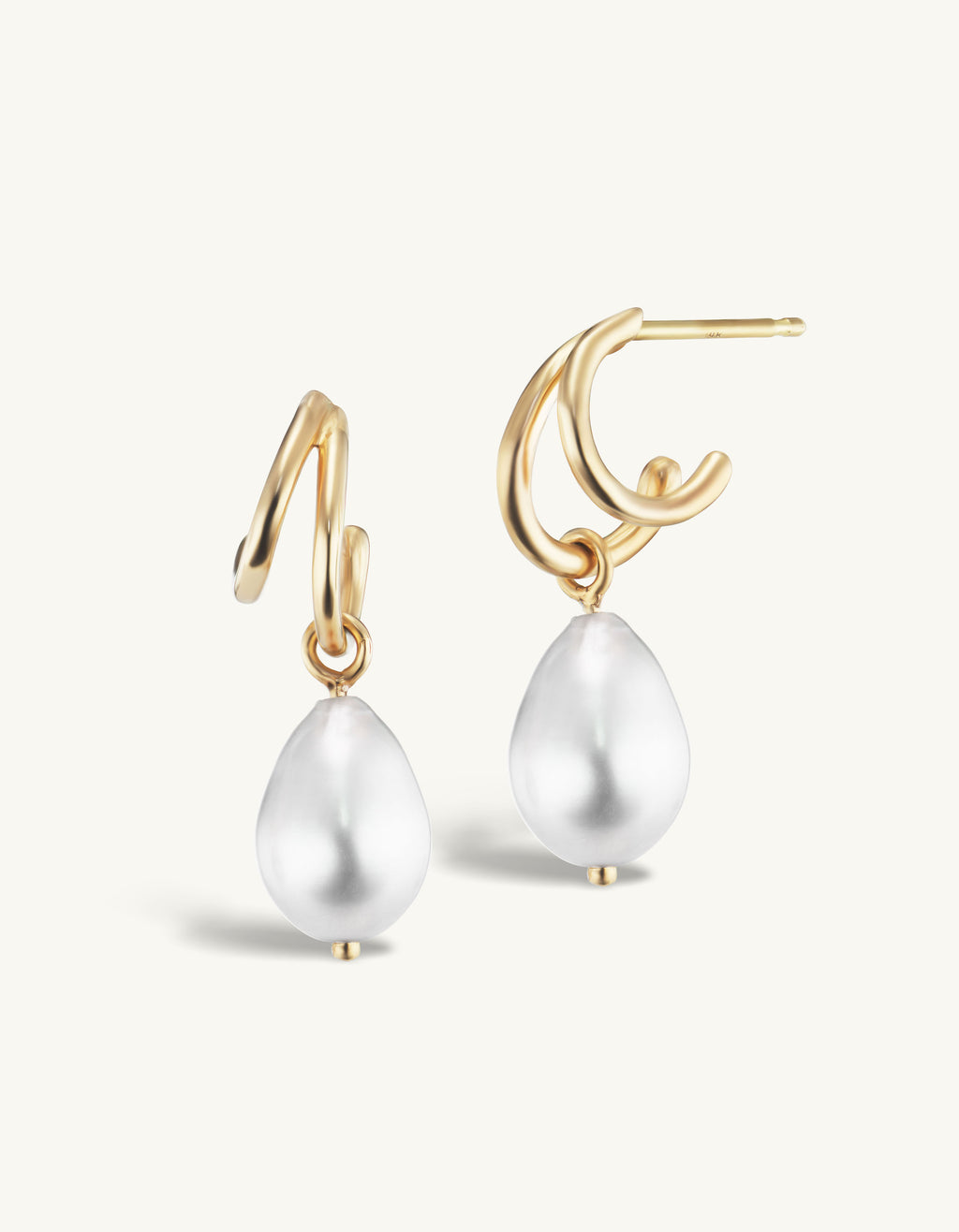 SRJ x KJH Webbed Hoop Hanging Pearl