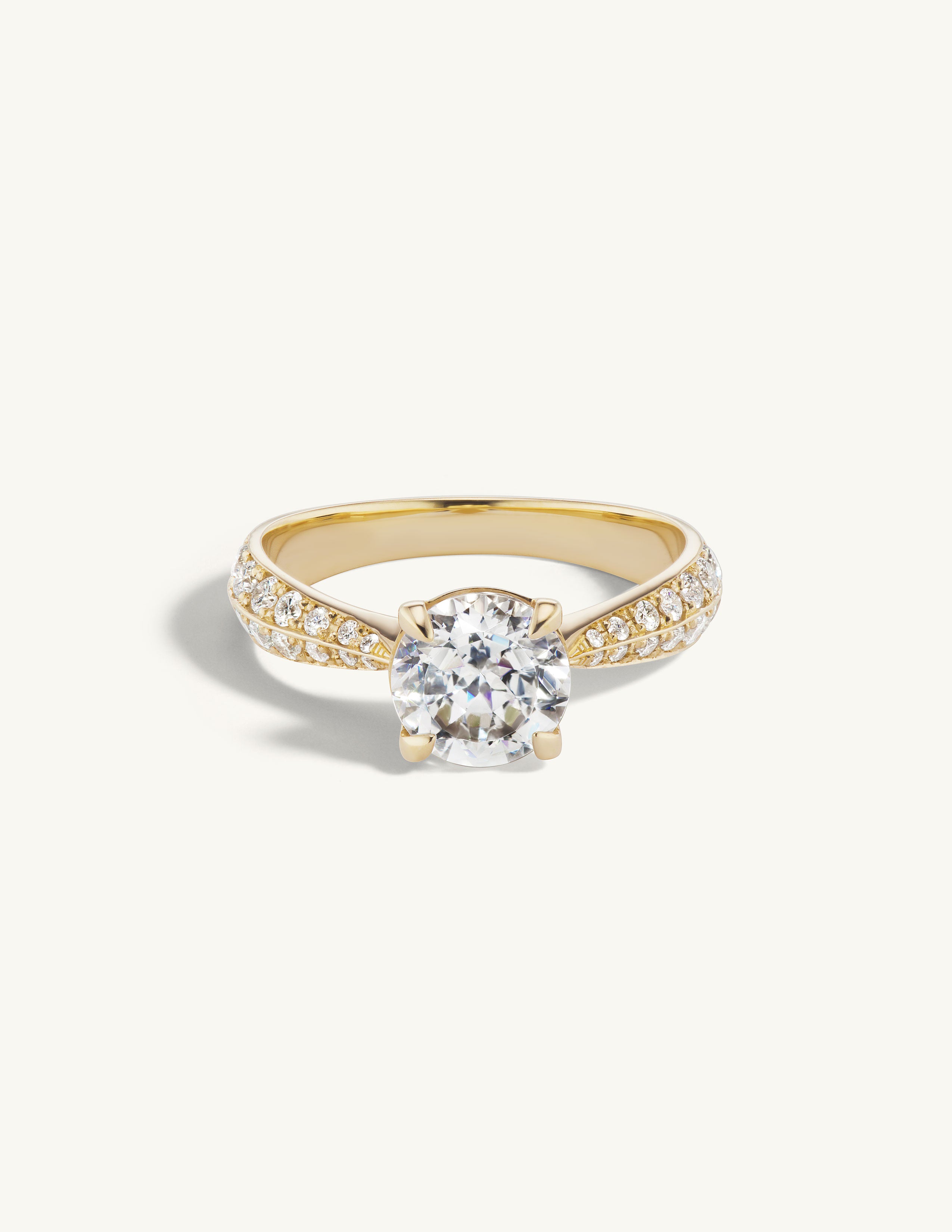 Tapered Pave Engagement Ring