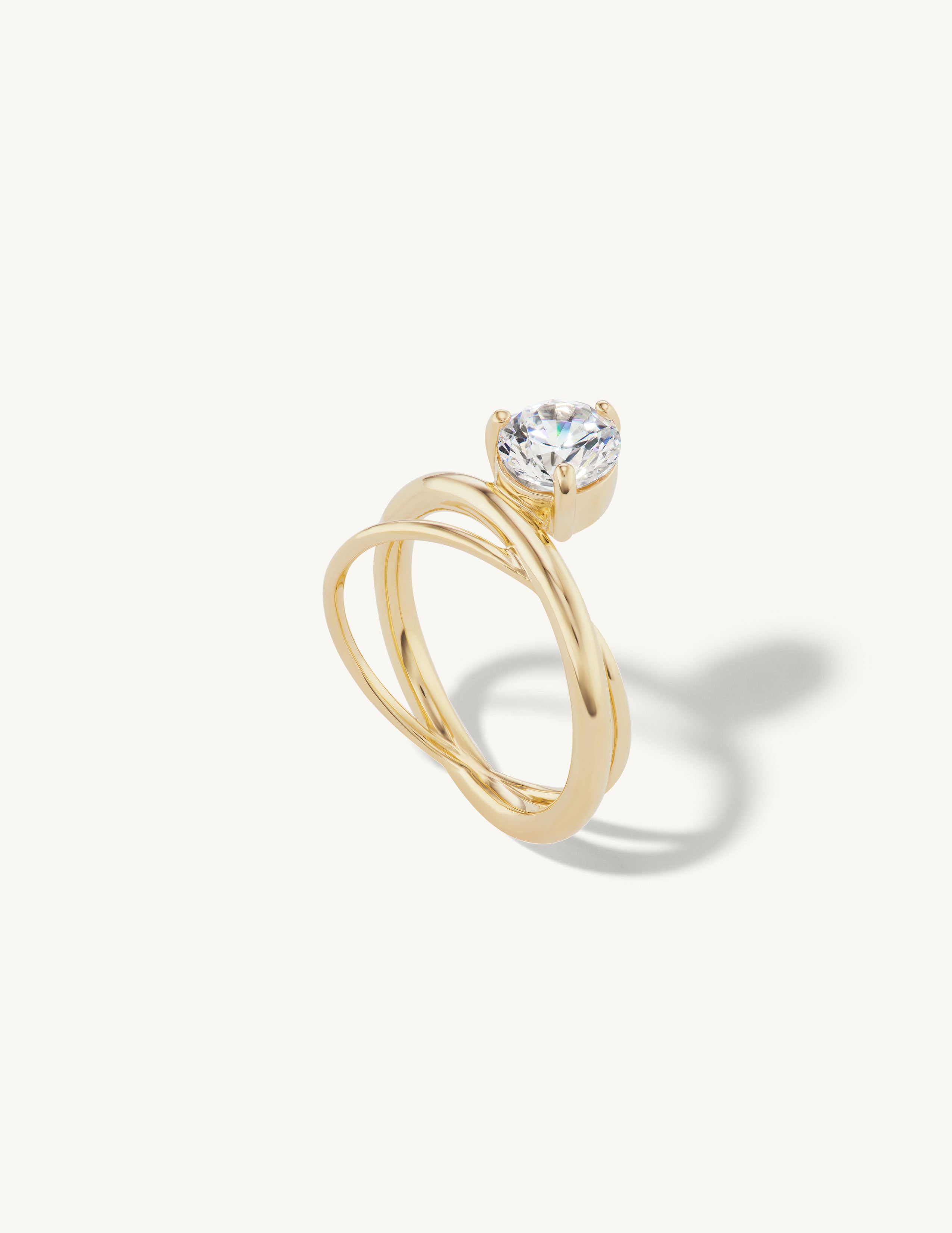 Plain Crossover Engagement Ring