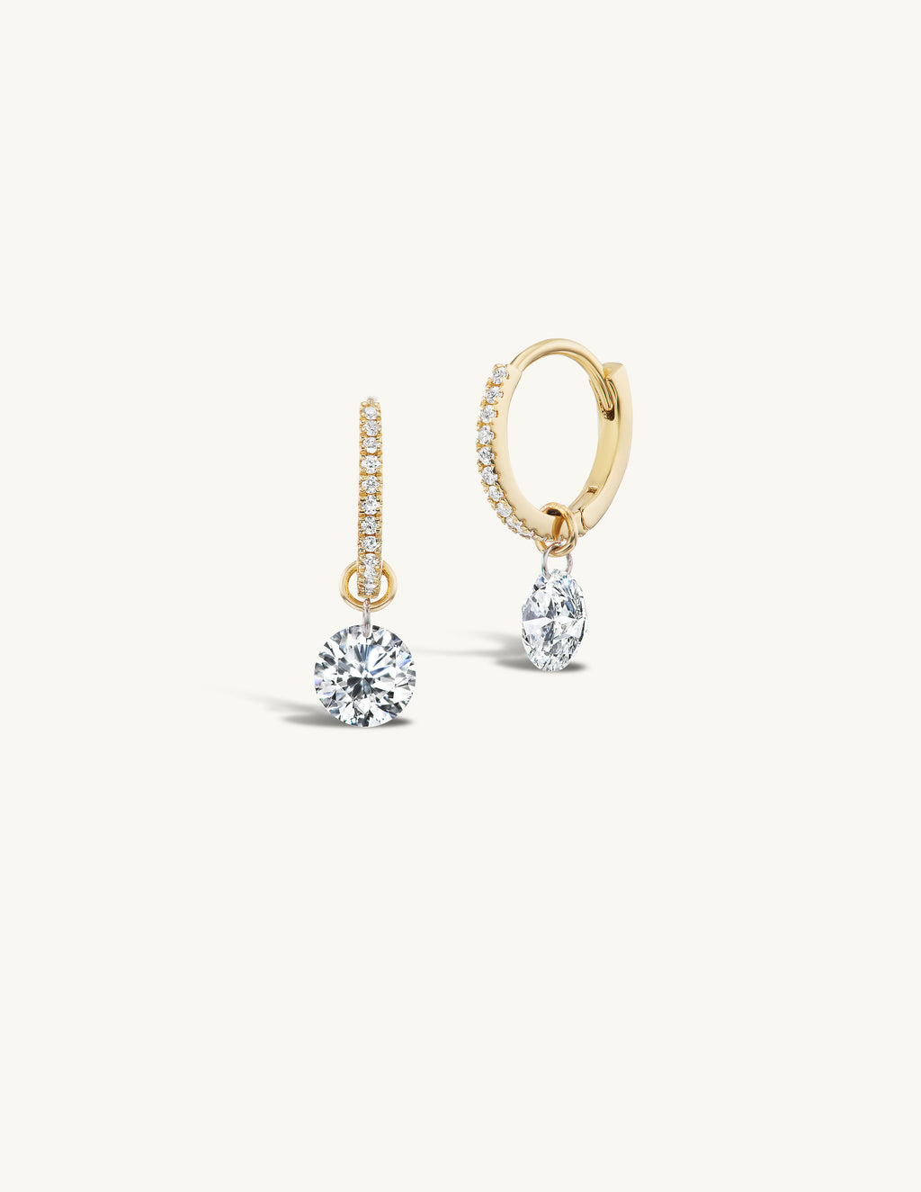 Large Single Pierced Diamond Pave Huggies