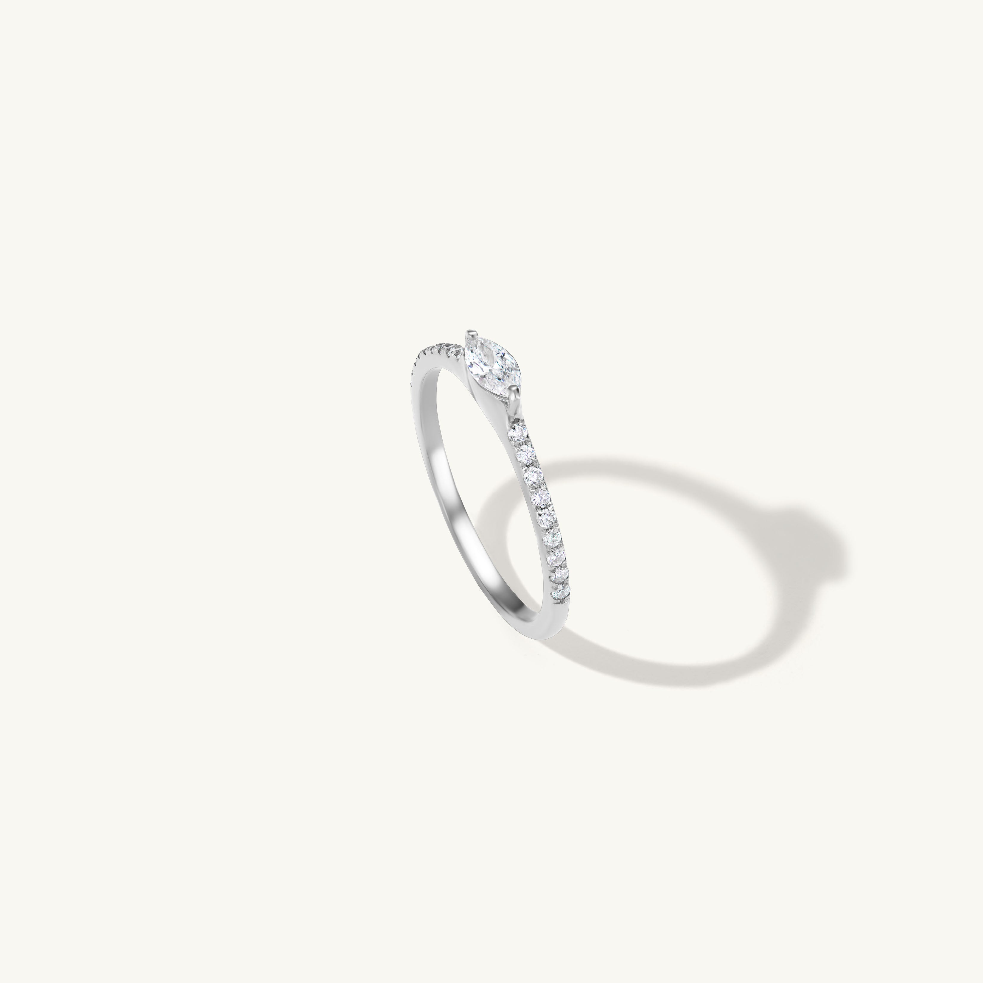 Marquise Ring with Pave Band